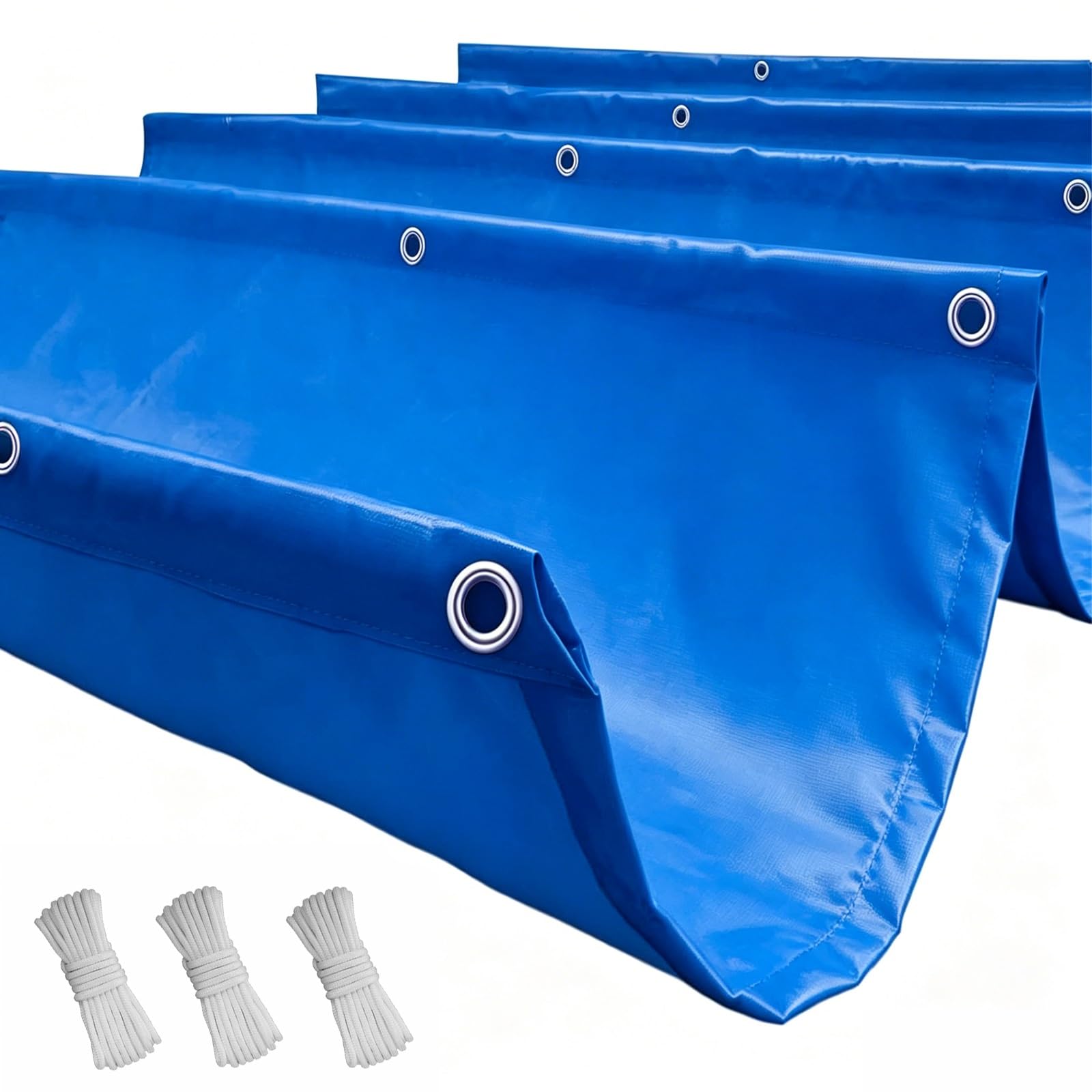 Toldo Retráctil de Onda 100 x 750 cm con Ojales y Cuerda, Vela Sombra Impermeable y Rectangular con Bloqueo UV y Resistencia a Desgarros para Jardín Porche Patio Barbacoa, Azul Oscuro