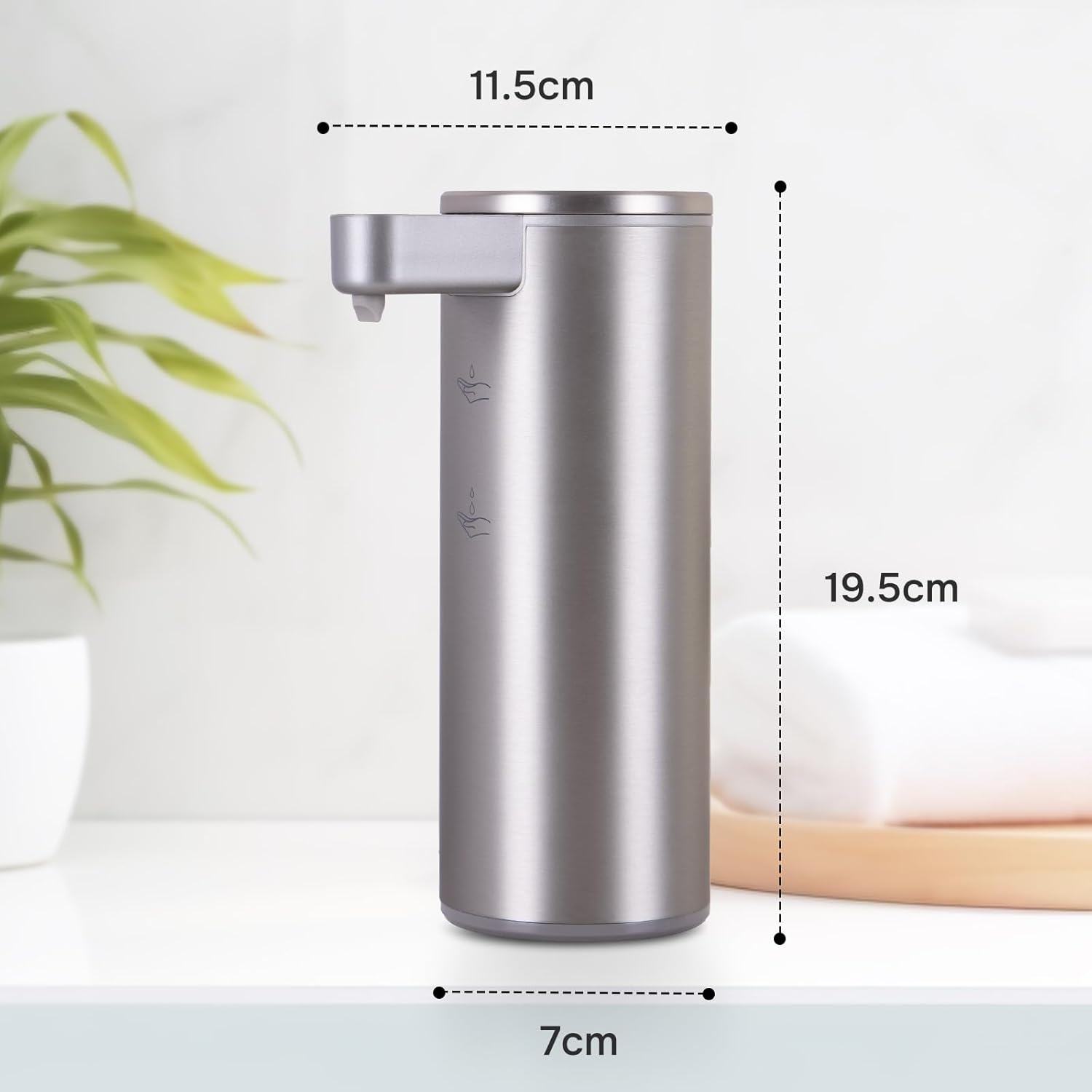 Automatic Soap Dispenser Stainless Steel with Sensor Infrared Soap Dispenser Electric IPX5 Waterproof USB-C Charging Motion Sensor for Kitchen & Bathroom, 9oz (Silver) - Image 7