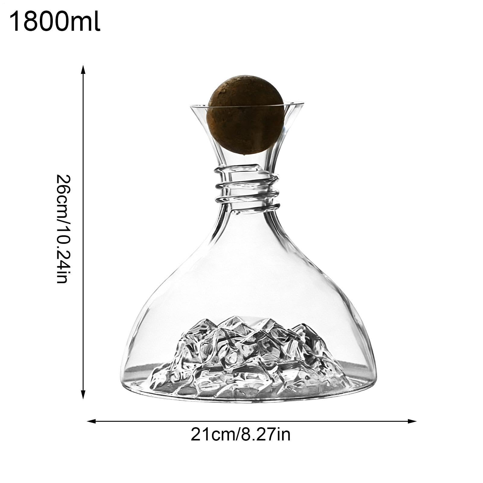 Decantadores para Vino Vajilla de Bar 1800ml | Decantador de Alcohol Transparente para Hogar Restaurantes Bares Bodas Eventos de Cata Hoteles Salones Comedor Bartenders