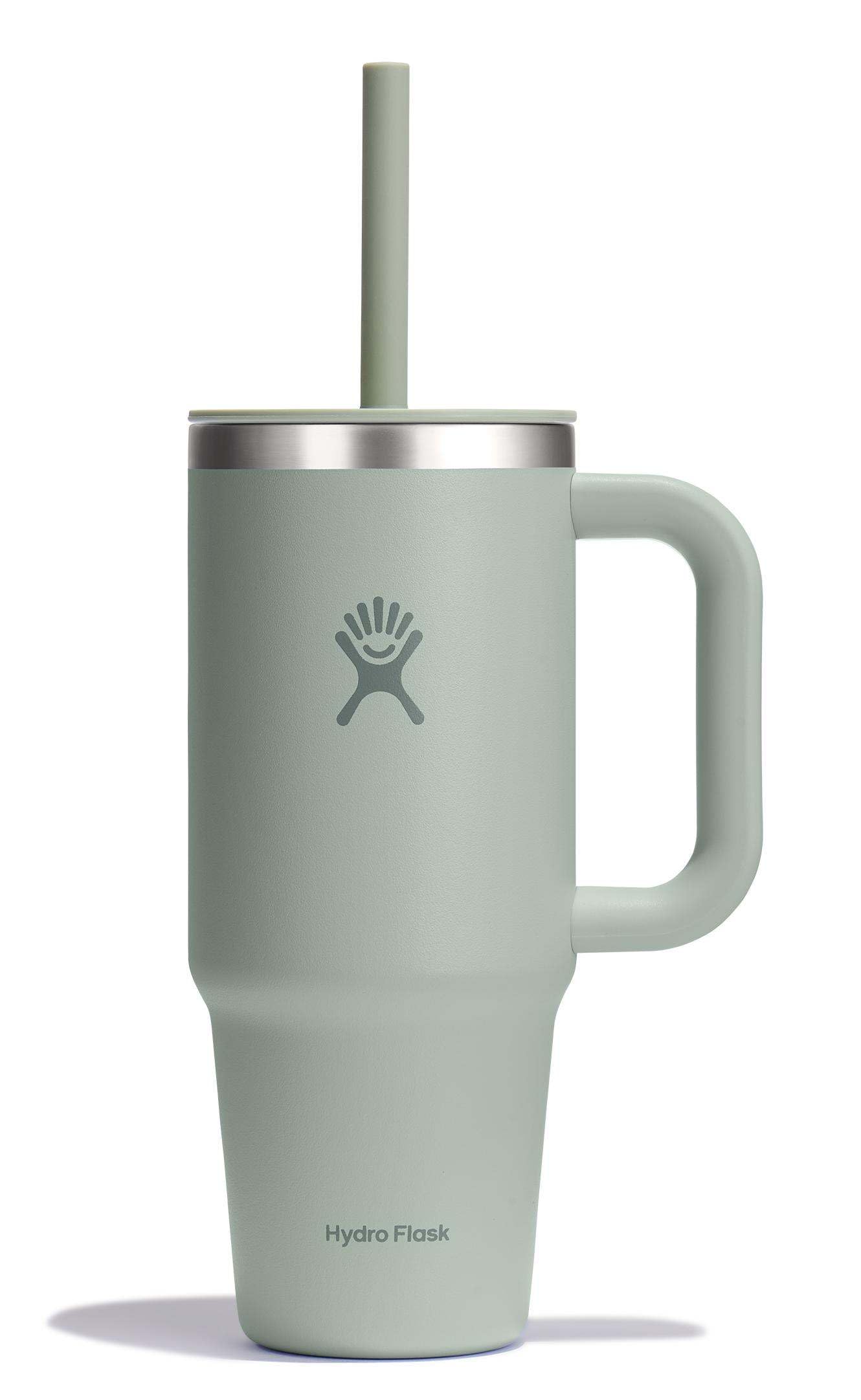 Hydro Flask 24 Oz Travel Tumbler with Handle, Lid and Straw - Insulated Stainless Steel in Tonal Agave