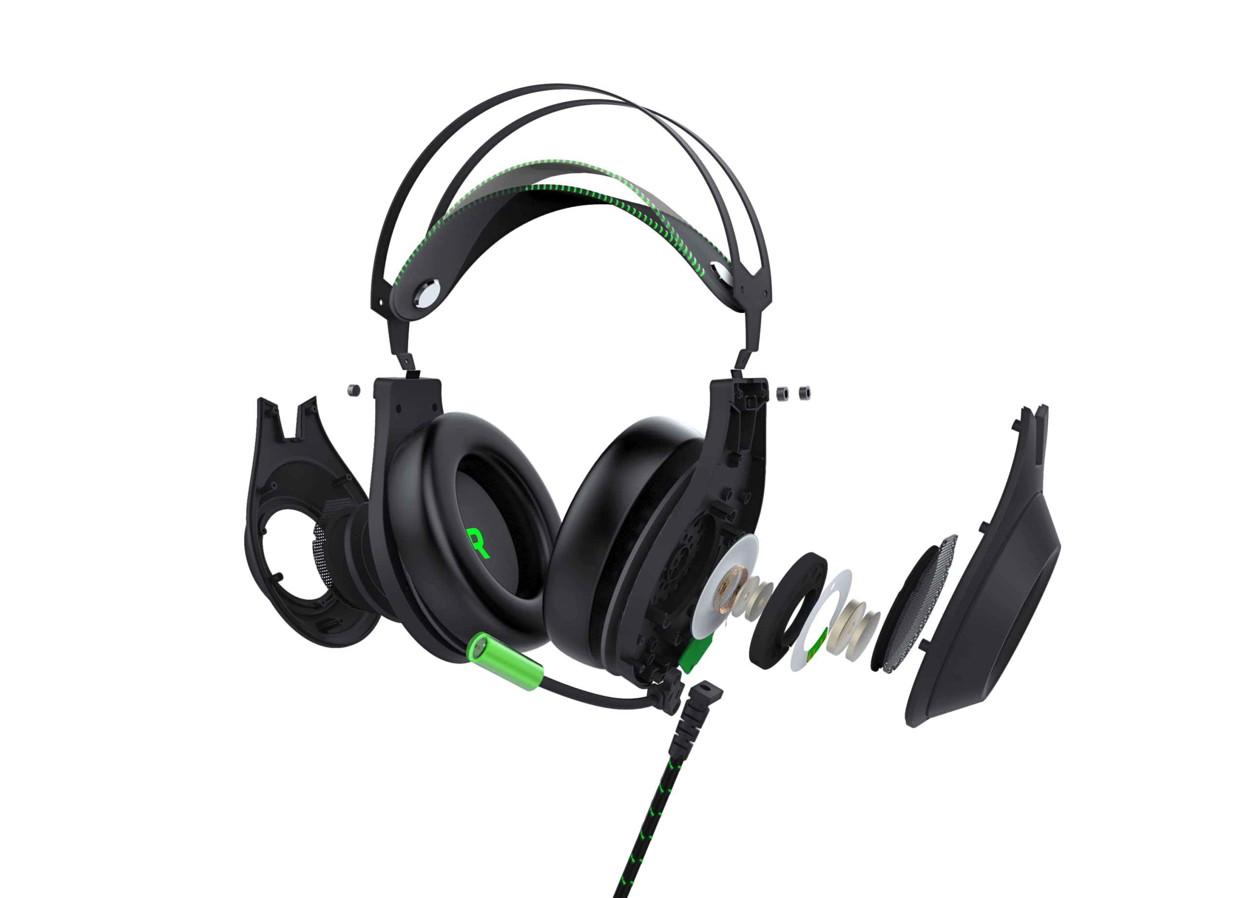 Bionik Sirex zestaw słuchawkowy do gier z mikrofonem do Xbox Series XS: sterowniki 50 mm, pianka pamięciowa, przełącznik wyciszenia, regulowana wiązka czołowa, Xbox One / PS5 / Nintendo Switch