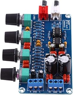 Oumefar Pre Amplifier Board Amplifier Board Audio Preamplifier Board HiFi OP AMP NE5532 Preamplifier with Volume Control Board Low Noise Warm Sound for Better Performance