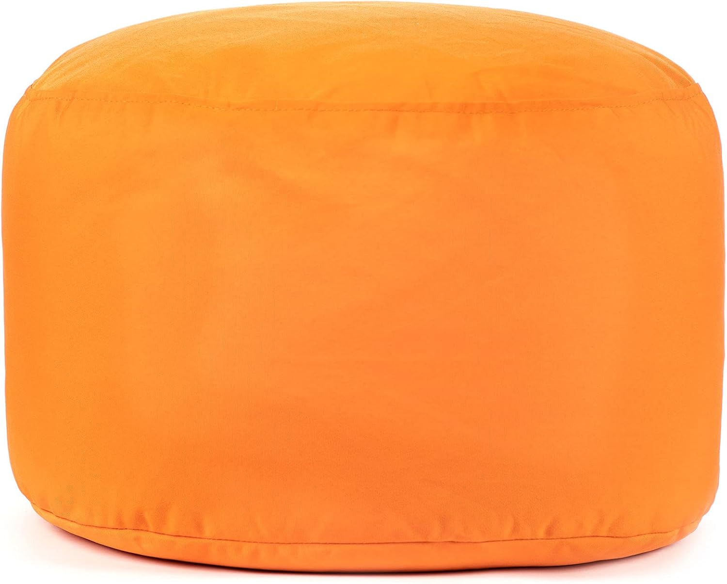 Gouchee Home Dotcom Soleil Bean Bag Round Ottoman/Pouf - Waterproof, Fade-Resistant Footrest for Indoor/Outdoor - Filled with High-Density Polystyrene Beads, Double-Stitched Seam, Orange, 20"D x 12"H