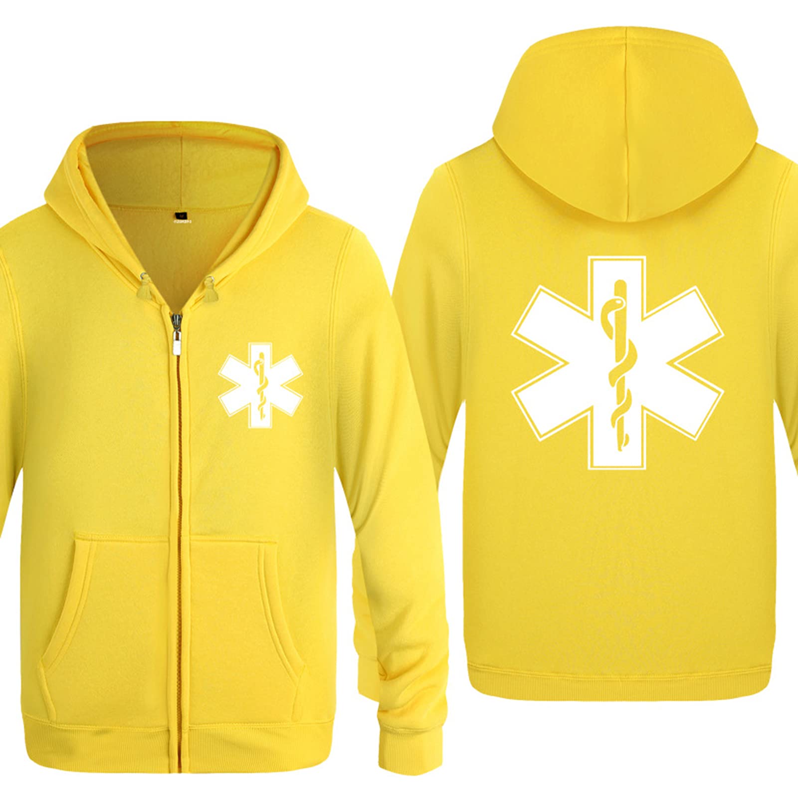 Amazon.com: SUUUK - Sudadera con capucha para hombre, diseño casual, con  capucha, con cremallera, color amarillo y blanco, talla L : Ropa, Zapatos y  Joyería
