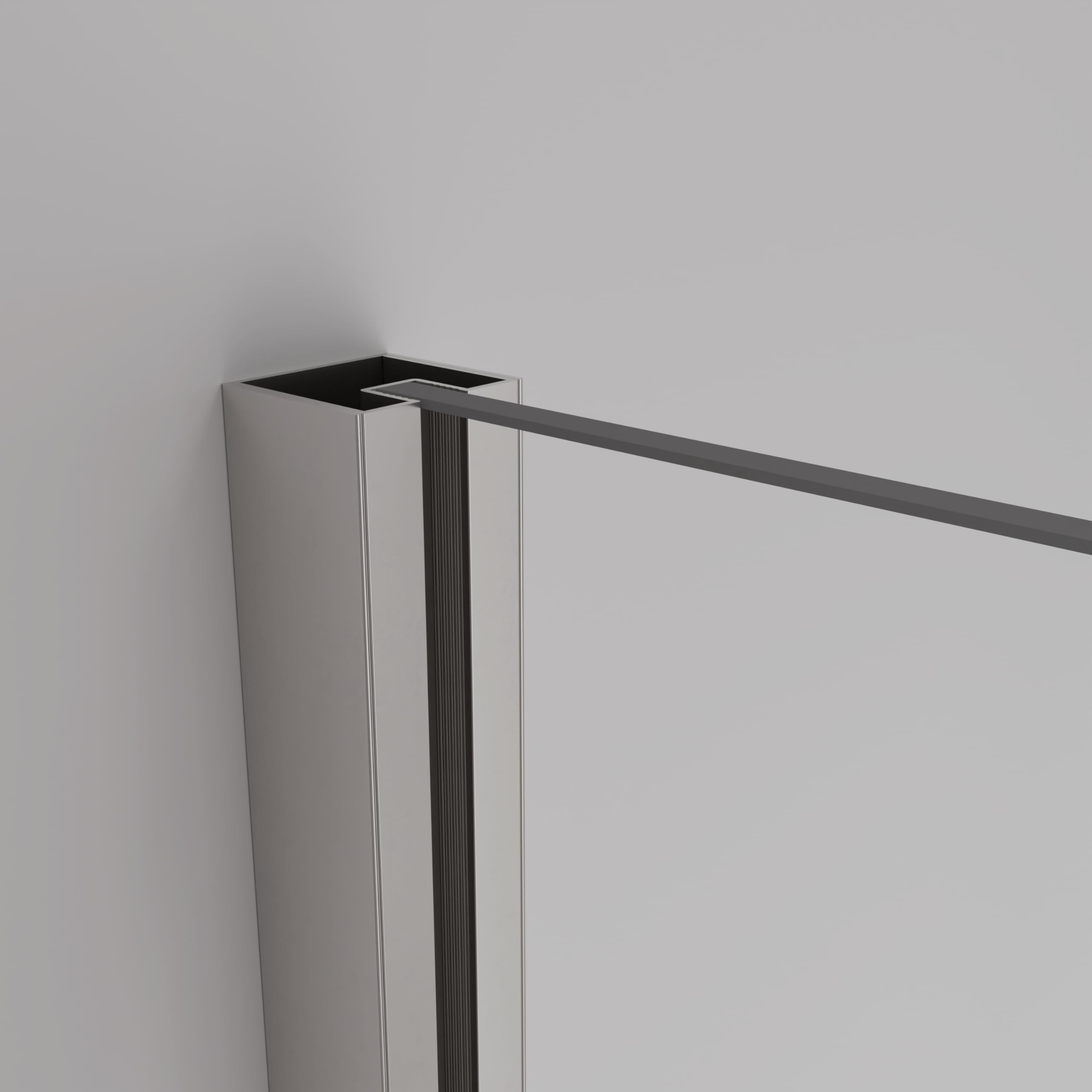 Walk-In - Pannello doccia 90 x 200 cm – 8 mm, vetro di sicurezza monolastra, colore argento opaco, reversibile, telaio in alluminio, staffa di stabilizzazione 70 – 100 cm, facile da montare, moderno