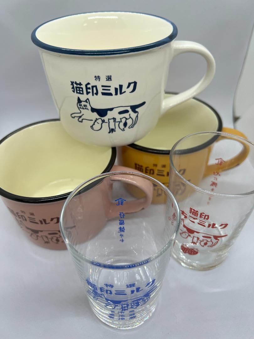 Amazon.co.jp: 猫印ミルクのマグカップ&猫印ミルクのグラス 美濃焼
