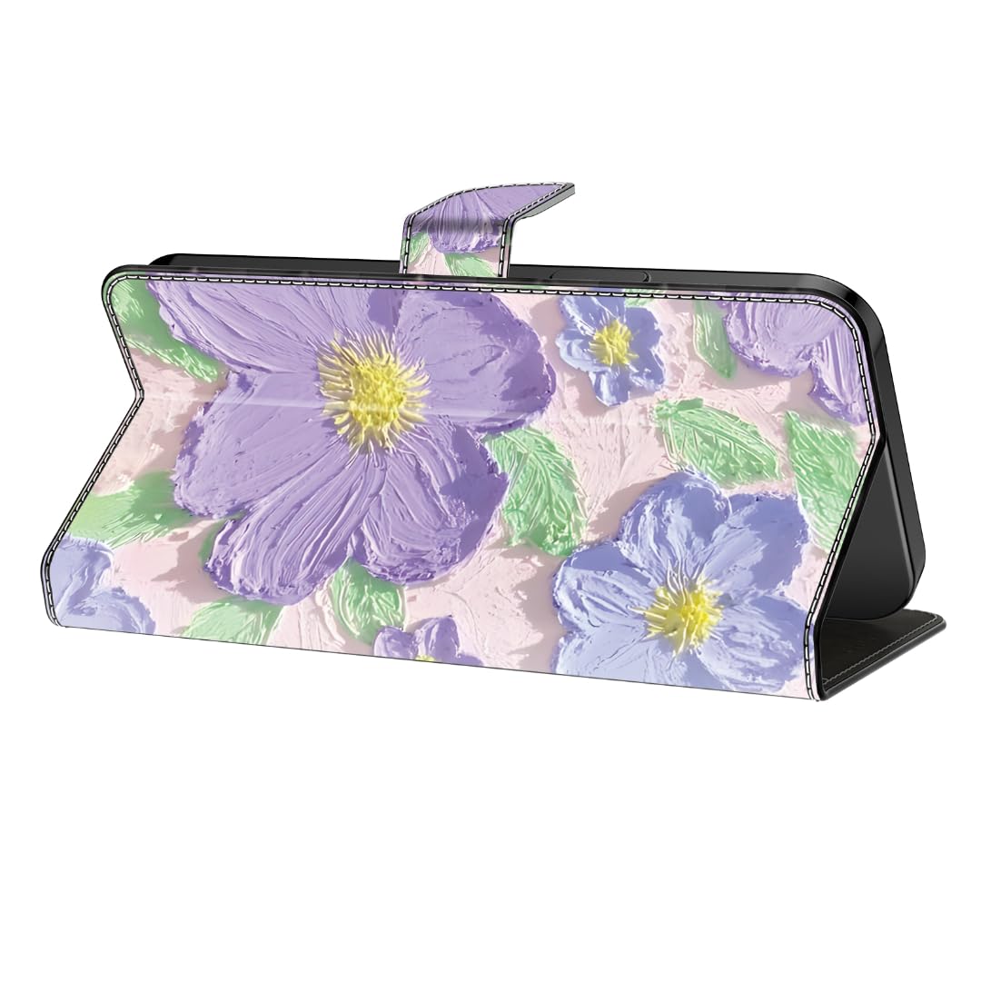 BOLELAW Case For Motorola Moto G14 With [Magnetic Closure] [Stand Function] [Card Slots] Leather Flip Cover Compatible Moto G14 Stylish Phone Case, Blue Rose