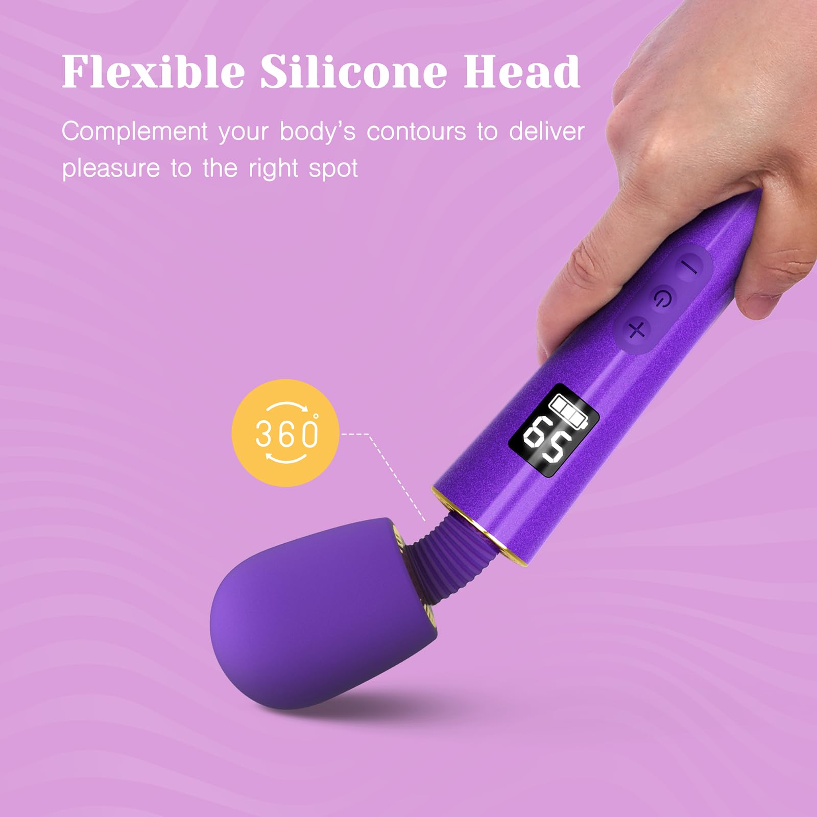Tracy's Dog Wand Vibrator for Women- Powerful Cordless Full-Body Massager, Waterproof & Rechargeable, Clit Stimulator with 5 Modes & 3 Speeds, Adult Sex Toys for Solo & Couples, Erotic Massage, Hammer: Mini Neon Purple