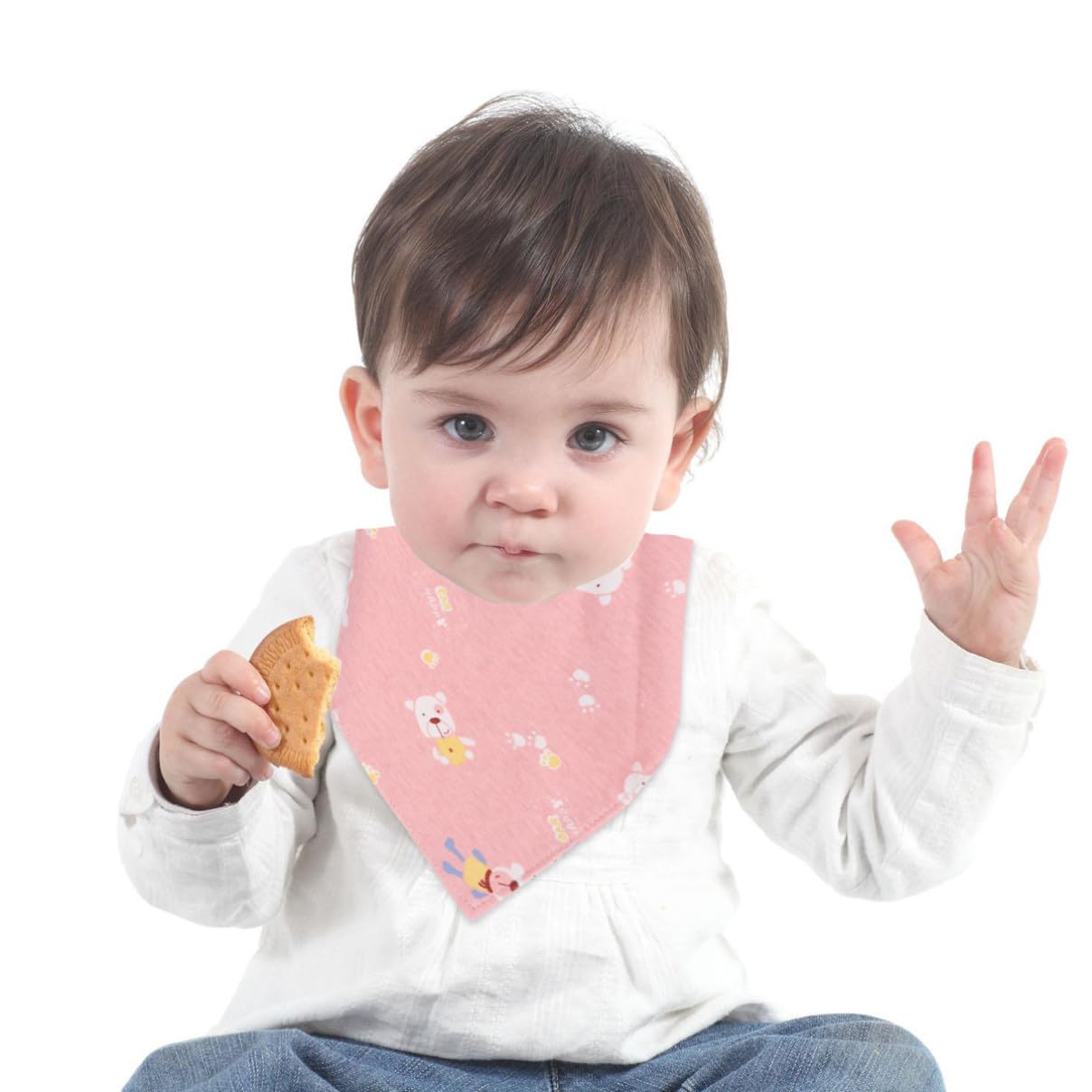 ibasenice 15piezas Baberos Triangulares Infantiles De Toallas De Saliva Para Bebés Baberos Absorbentes Para Alimentación y Uso Diario Patrón Rosa