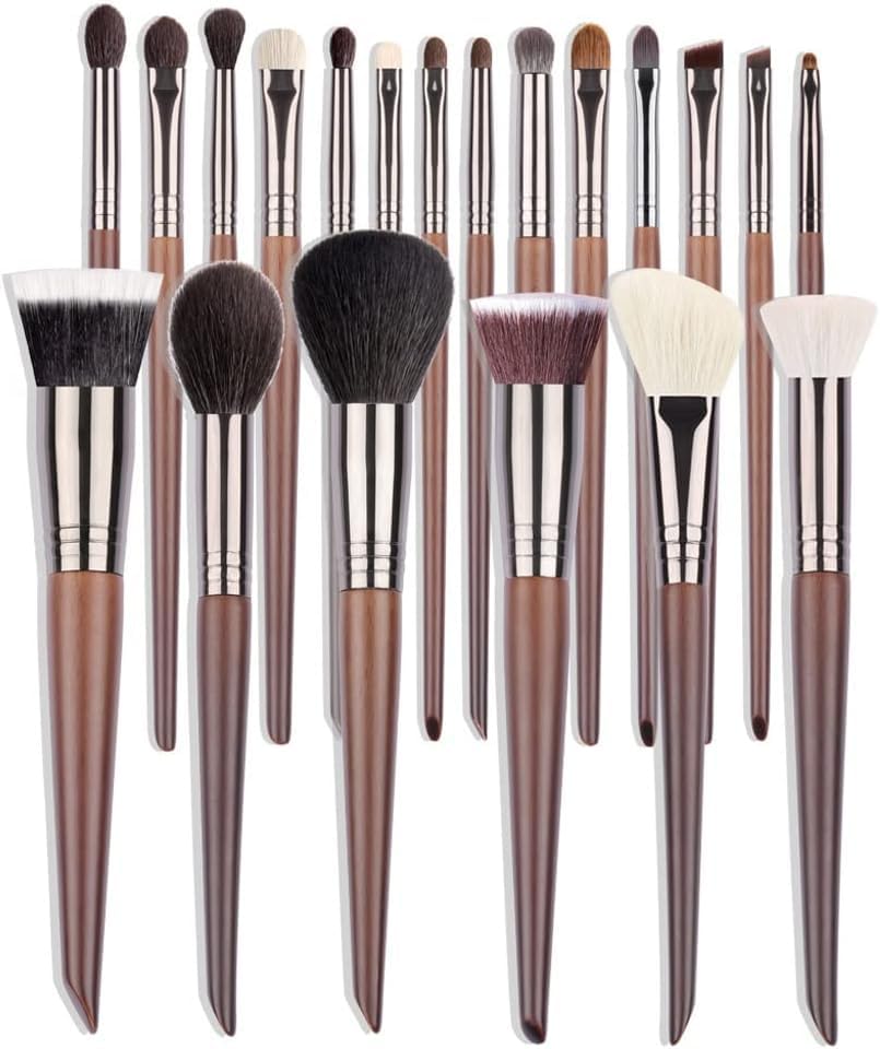 Set di Pennelli per Il Trucco Professionale, Strumenti per Cosmetici, Kit di Pennelli per Il Trucco, Set di Fondotinta Sintetici E Correttore,D-20pcs