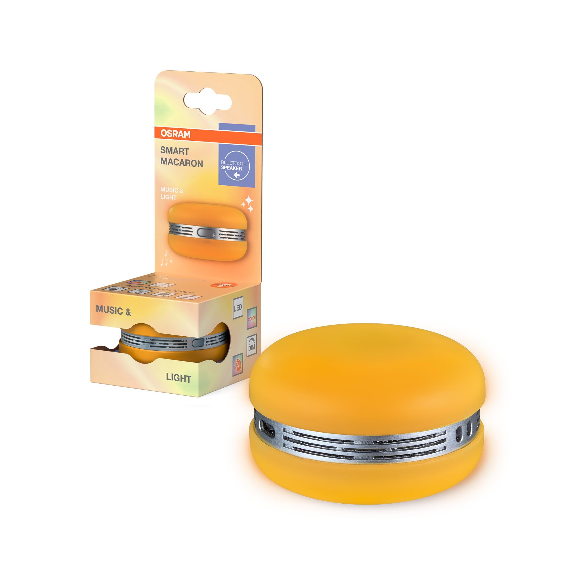 Osram Smart+ Macaron Bluetooth Rechargeable Portable Audio Speaker Orange from B&Q
