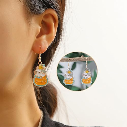 Miniatura 4 de Yukfhgt Dijes de animales, lindos dijes esmaltados para pasteles, gatos, perros, 20 piezas de aleación de animales de dibujos animados para hacer