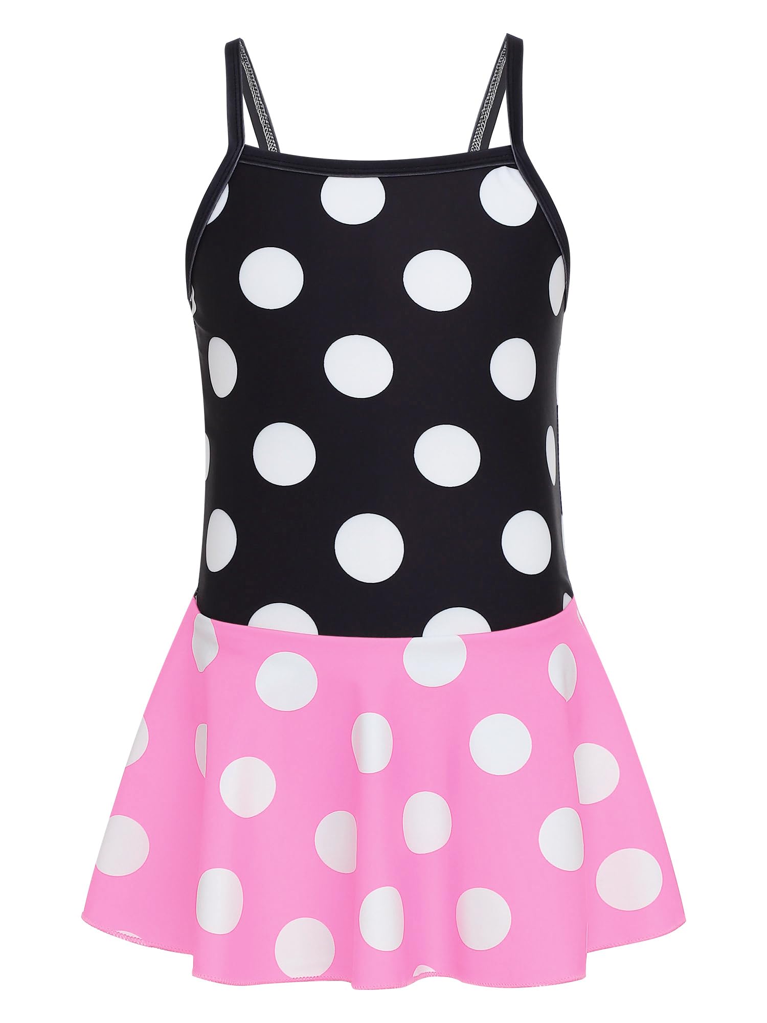 IEFIEL Traje de Baño con Falda para Niña Bañador de Natación con Estampado Lunares Vestido de baño de una Pieza para Playa Nadar 3-10 Años