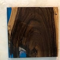 Vista 58 de Mesa de epoxi transparente, mesa de sofá con forma cuadrada, mesa auxiliar de resina de madera, mesa de centro de madera con borde natural para sala