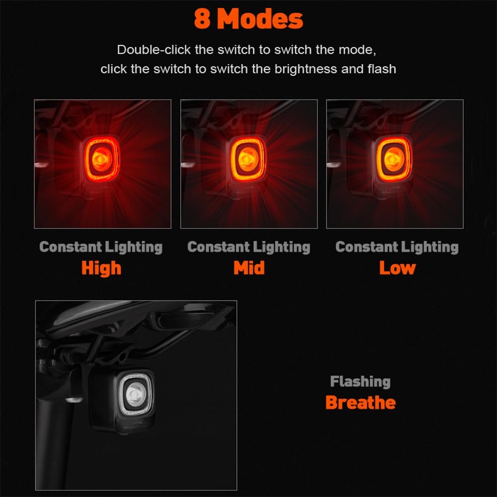 Night Cycling Inteligentne tylne światło Auto Brake Tylne światło rowerowe MTB Road Bike Safety Sensor Lampa ostrzegawcza