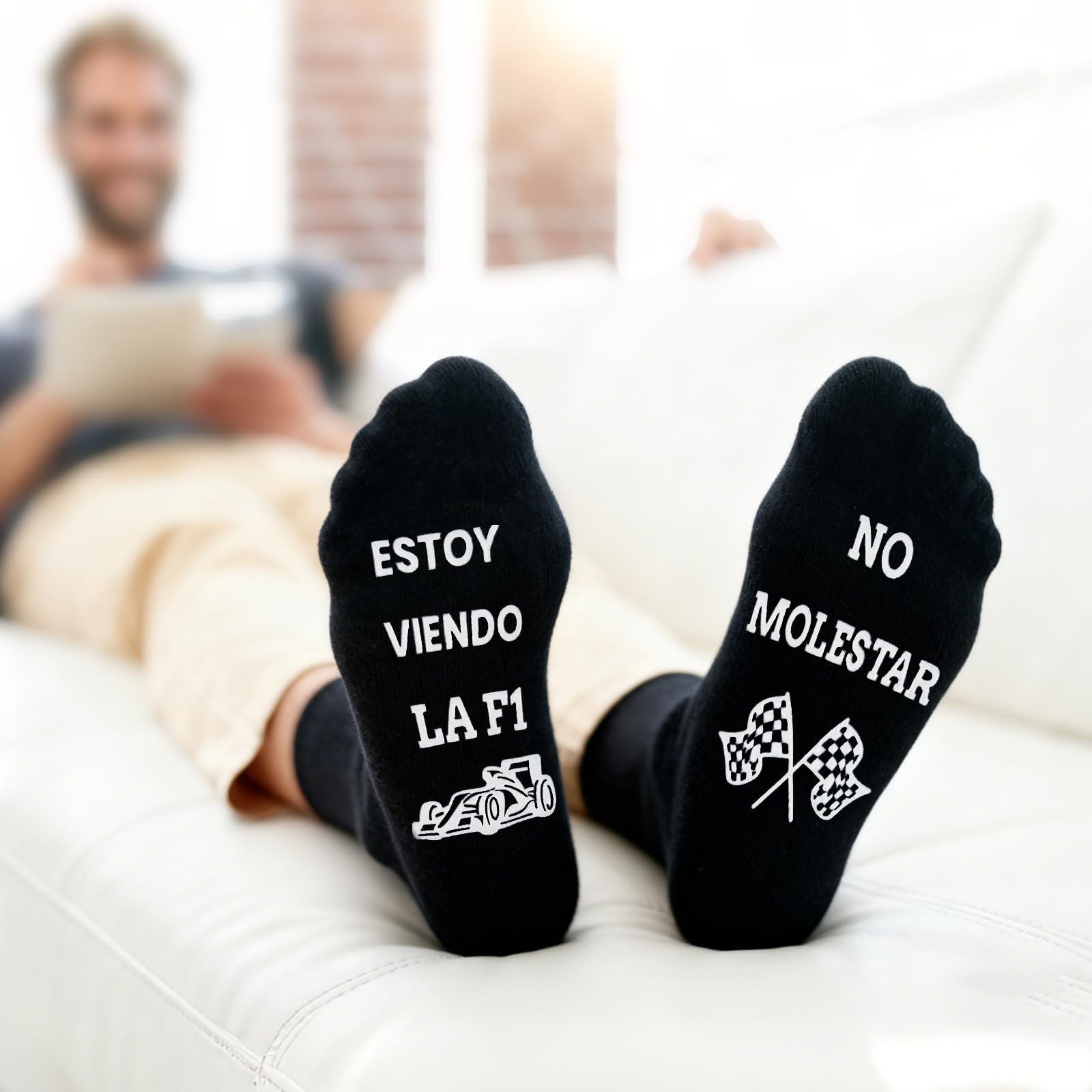 Leikedun Calcetines Divertidos de Fórmula 1 Antideslizantes Regalo Original para Amantes del F1