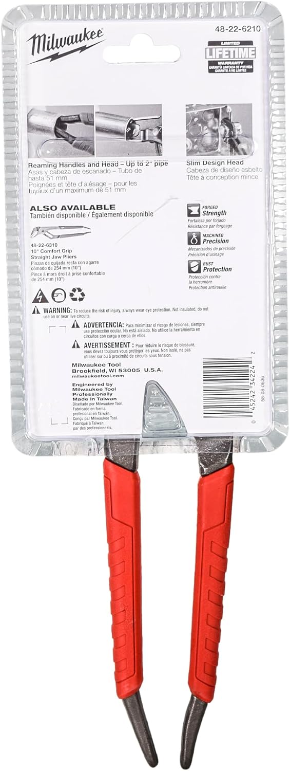 Milwaukee Tools 48-22-6210 10" Comfort Grip Hex-Jaw Pliers