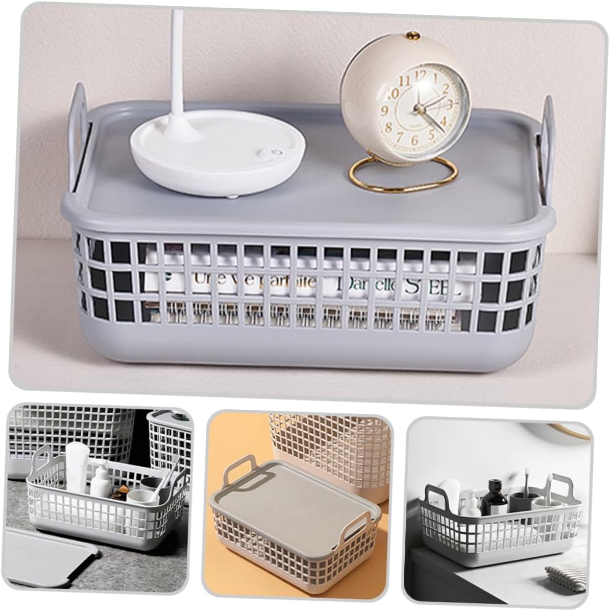 BESTYASH Plastic Laundry Hamper with Lid and Comfortable Handles Capacity Household Storage Basket for Clothes Towels Multi Functional Organizer for Bedroom Bathroom Nursery and Office