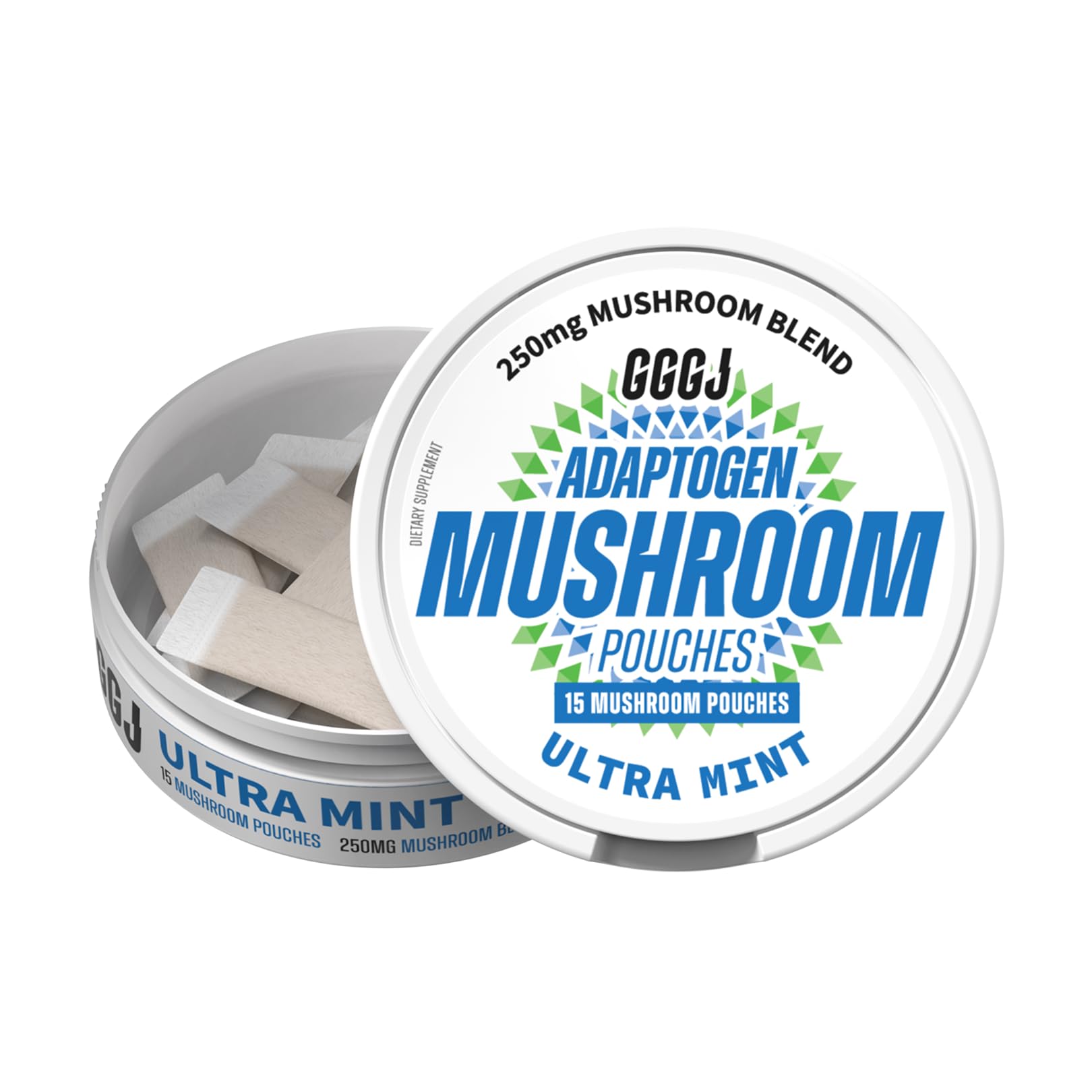 Adaptogen Mushroom Pouches, Ultra Mint, 15 Pouches, 1 Pack