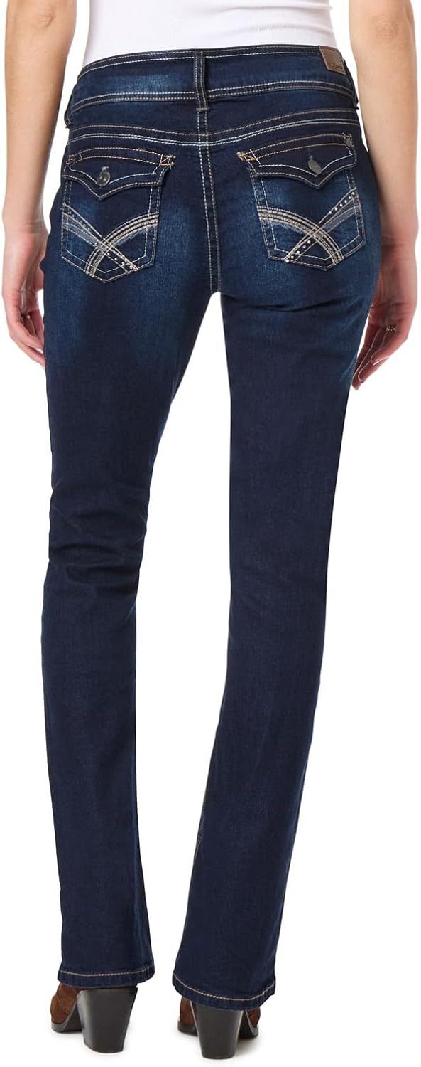 WallFlower Luscious Curvy Bootcut Jeans for Women, Mid-Rise Insta Stretch Denim, Size-Inclusive Juniors Jeans, Sizes 0 to 24