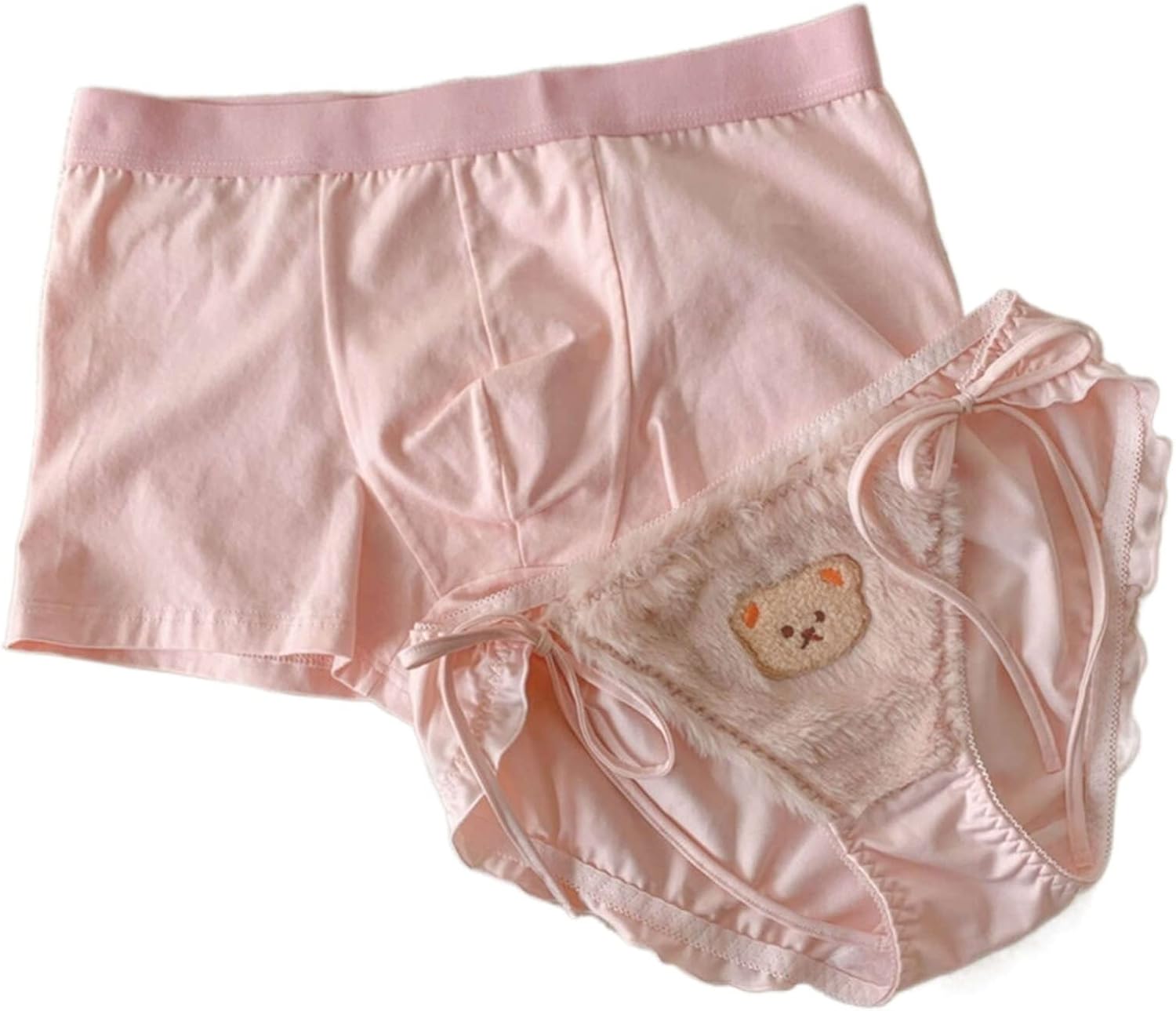 Couple Underwear Men Boxers Shorts Cartoon Bear String Femme Sexy Briefs Elastic Lolita Undies for Two