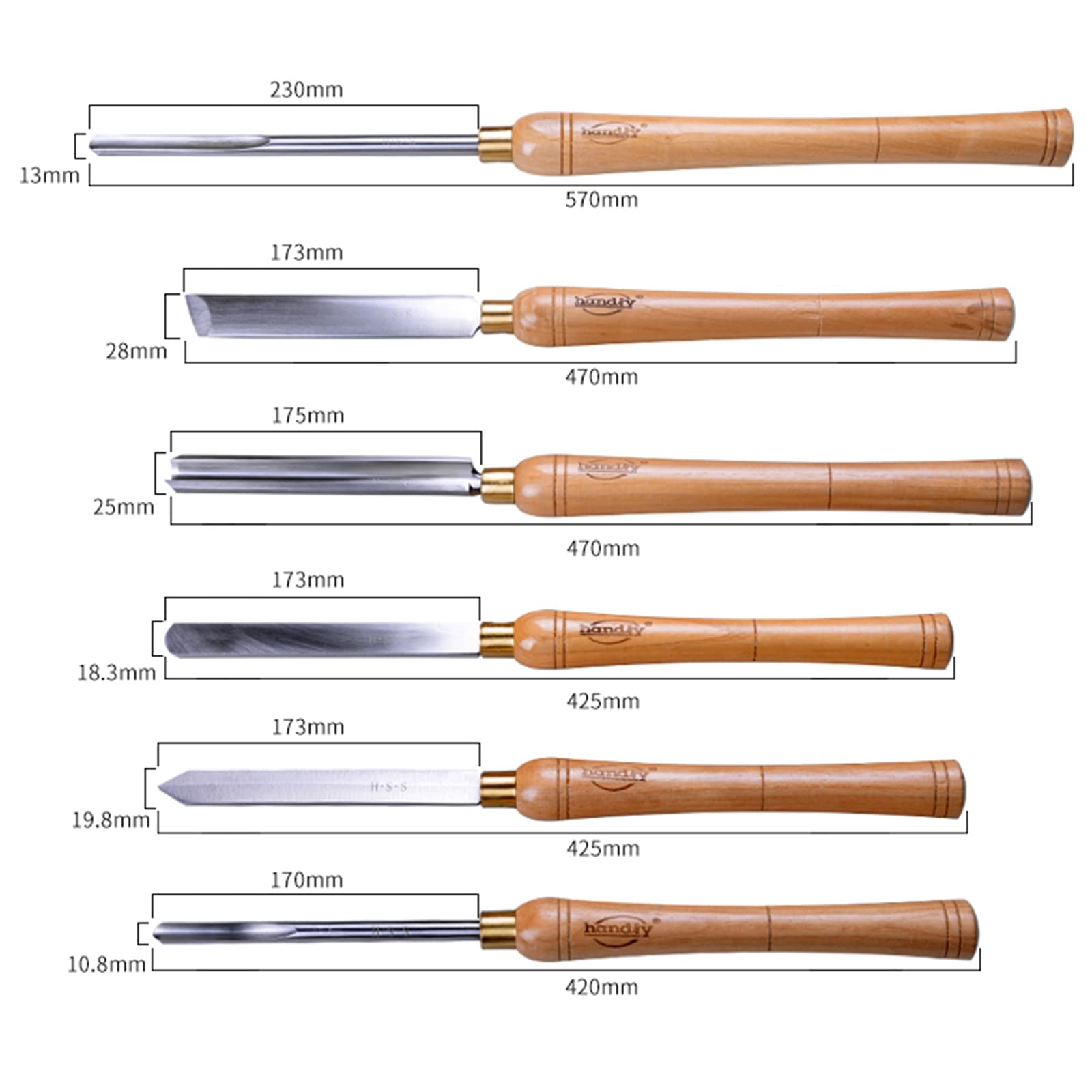 6 Pezzi Set Di Scalpelli Per Legno, Utensili Per Tornitura Del Legno, Scalpello Per Tornio in Acciaio HSS Con Scatola Di Legno, Set Di Sgorbia Per Hobbisti Professionisti Carpentieri