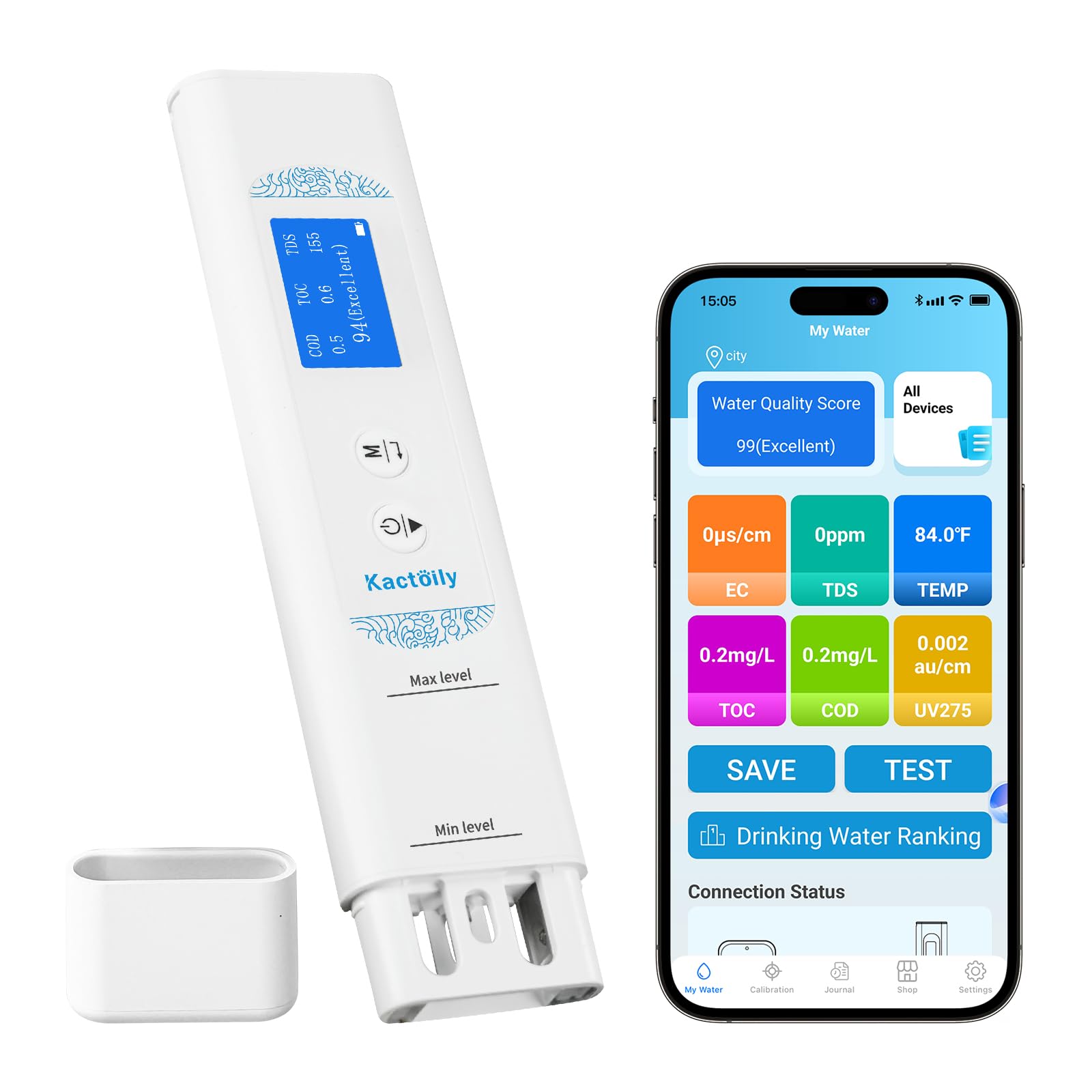 Kactoily Water Tester - 6-in-1 Water Quality Analyzer -1