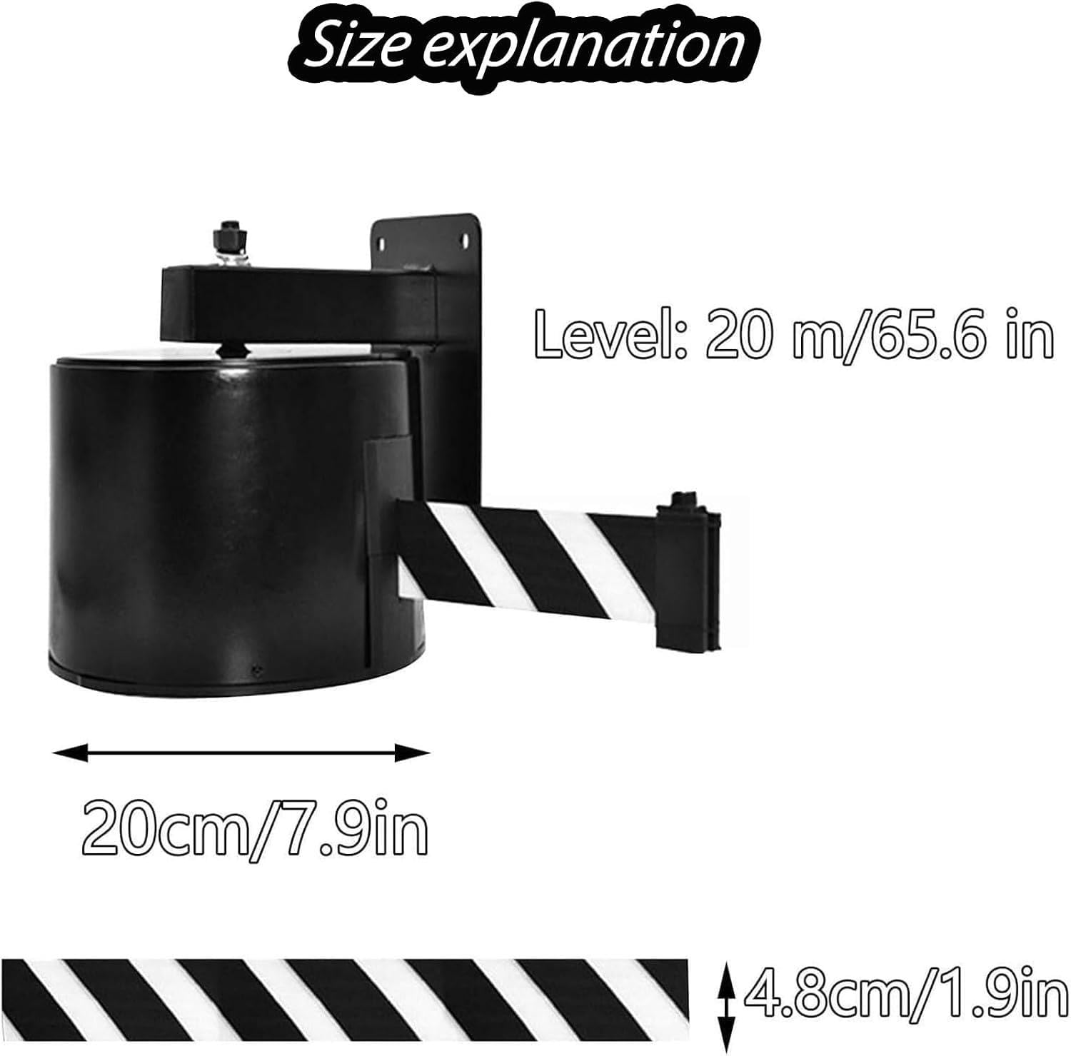 Barriera con cintura retrattile for montaggio a parete da 20 m