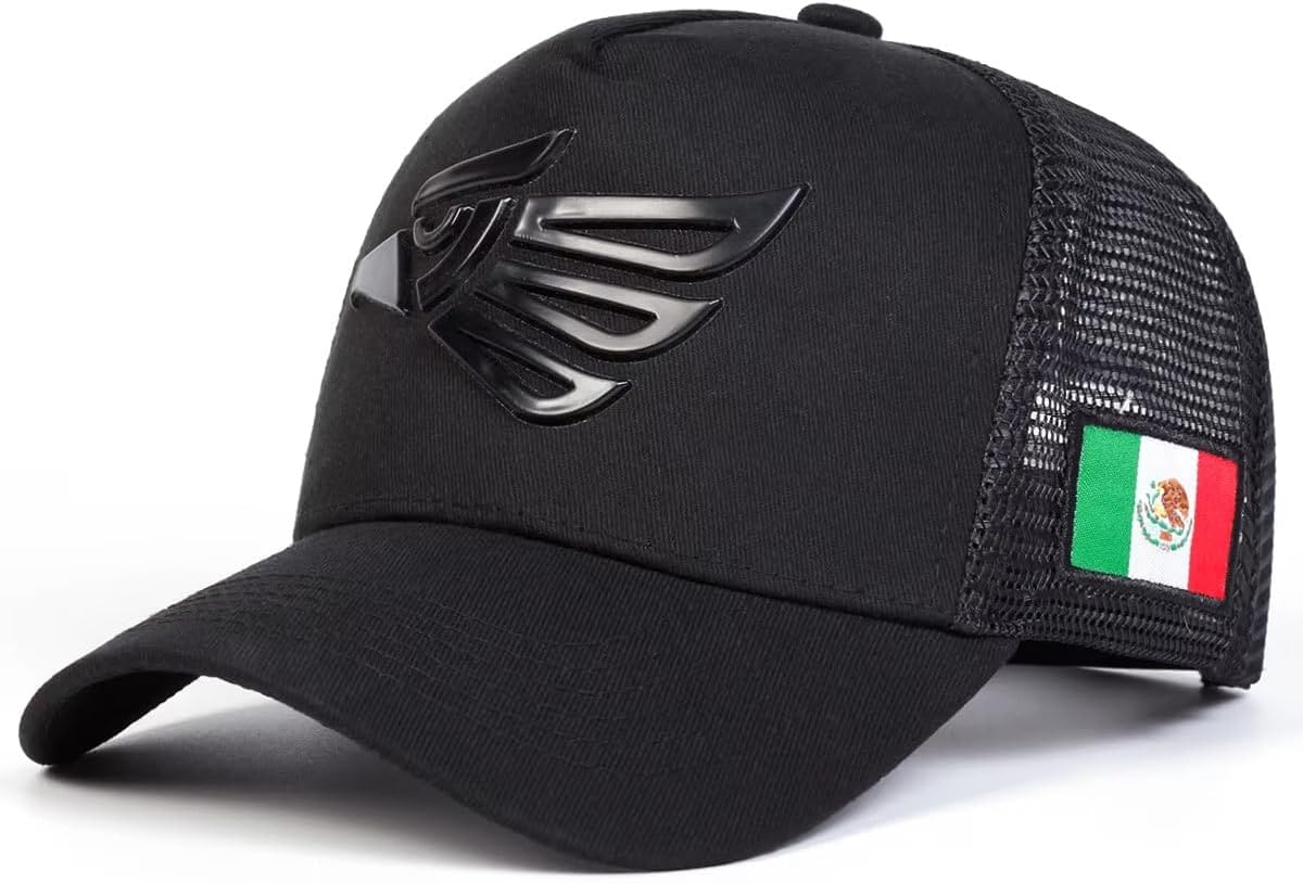 Unisex Baseball Cap with Mexican Eagle Label, Adjustable Mesh Net, Outdoor Summer Sunscreen Hat