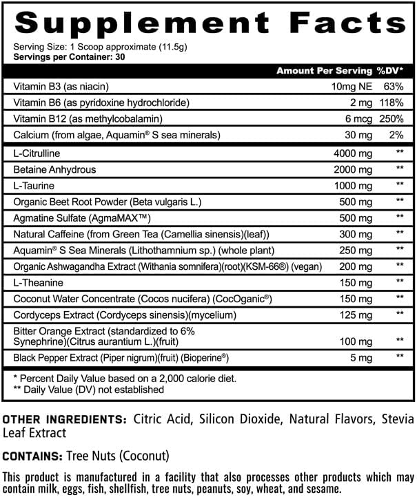 Miniatura 2 de Underground Bio Labs Panda Supps Fierce preentrenamiento natural con cero ingredientes artificiales y 300 mg de cafeína de origen natural para