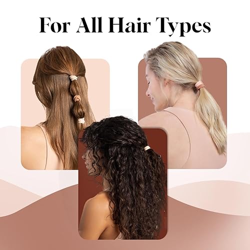 Miniatura 6 de Kitsch Lazos para el cabello sin daños, bandas para el cabello fuertes, elásticas y sin enganches Soportes de cola de caballo de nailon suave,