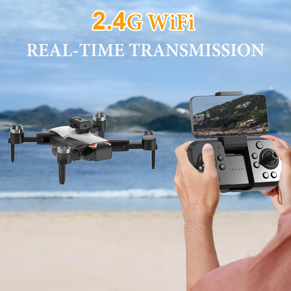 Drone Avec Caméras OBEST - Télécommande Écran 4,5 Pouces, Moteur Sans Balais, LED, Carte SD, 2 Piles Pour Adultes Et Débutants
