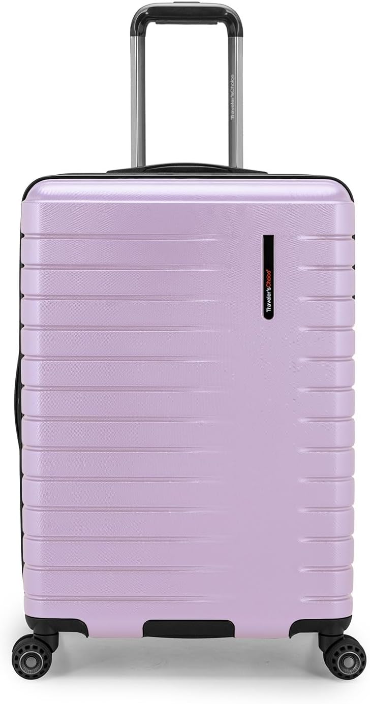 Traveler's Choice Archer Polycarbonate Expandable Luggage with Spinner Wheels, Light Purple, Checked 26-Inch - Image 2