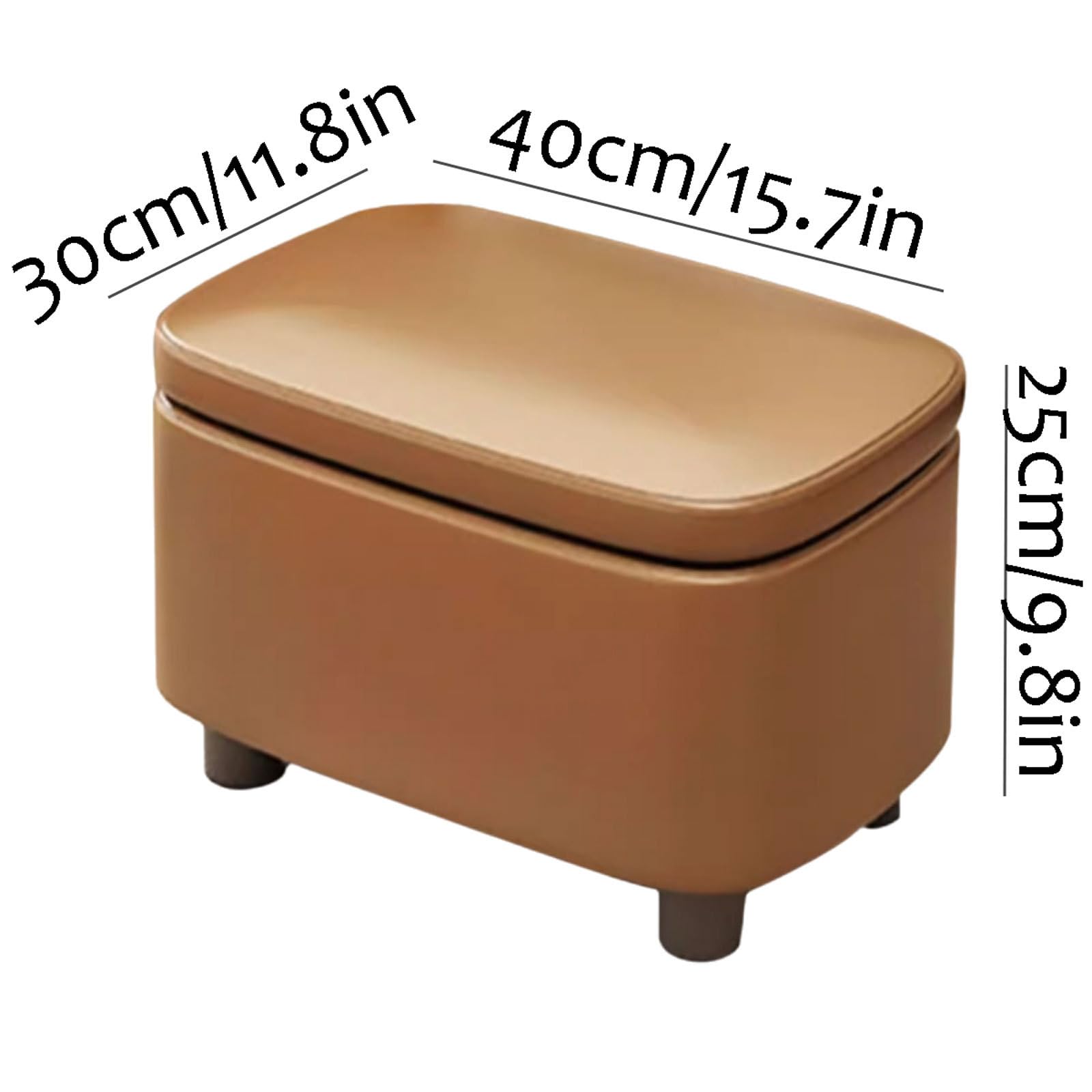 Robusto Ottomani in Pelle con Telaio in Legno Pieghevole Pieghevole Piede Riposo Robusto ottomano Sgabello Compatto Imbottito Pouf Pouf Ottoman risparmia Spazio