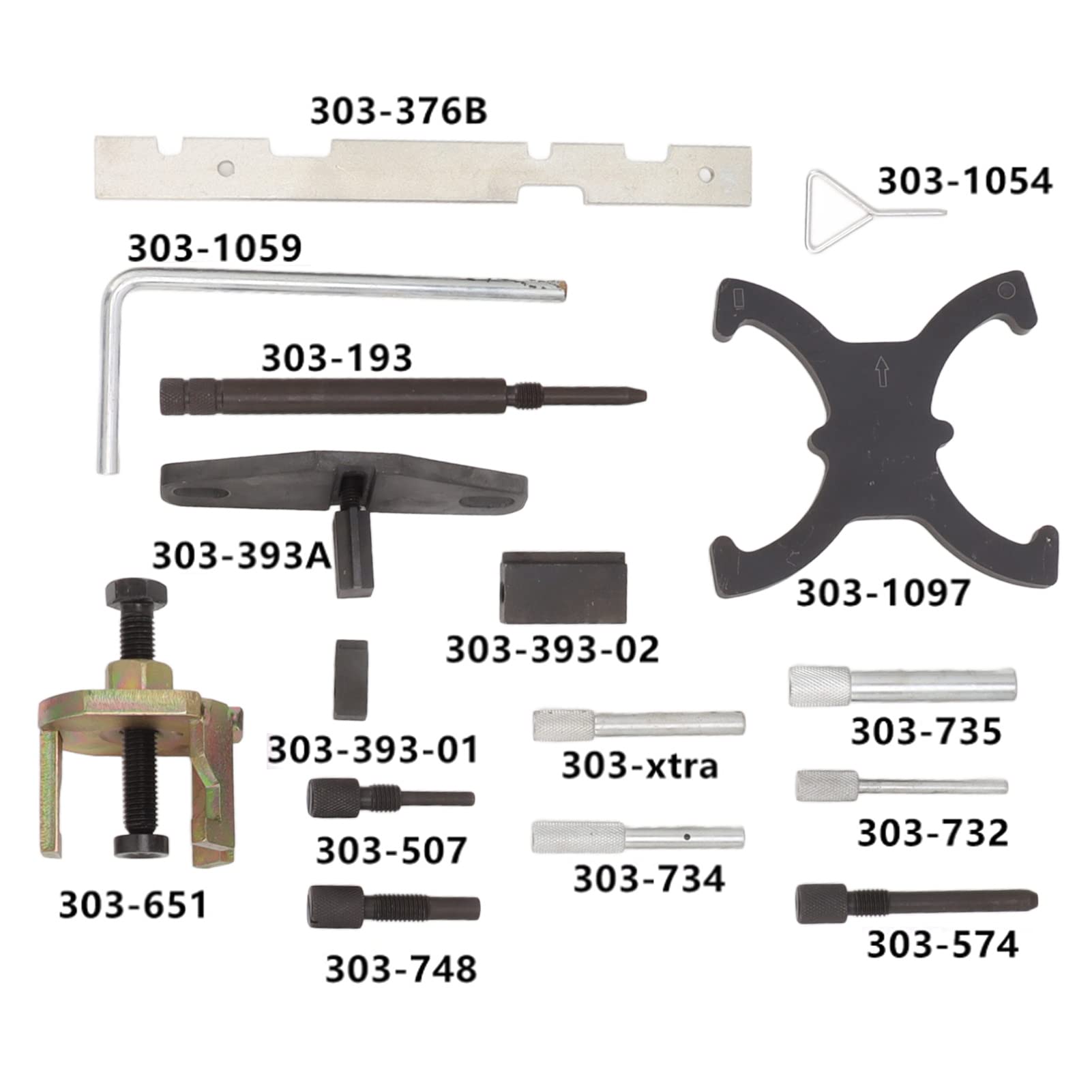 Strumento di Messa in Fase del Motore, 303 1097 Acciaio Al Carbonio a Strato Antiruggine Nero, Sostituzione per Focus 303 376B, 303 1054, 303 1097, 303 507, 303 393A, 303 748, 303