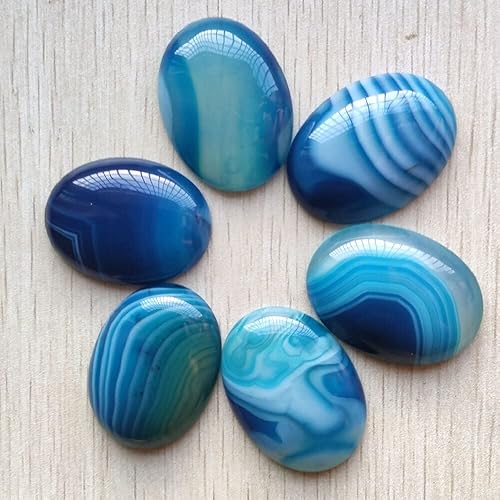 Miniatura 6 de 6 unidslote 1.181x1.575 in Cabujón Natural Raya Cabujón Cuentas ovaladas para la fabricación de joyas (Color  Púrpur