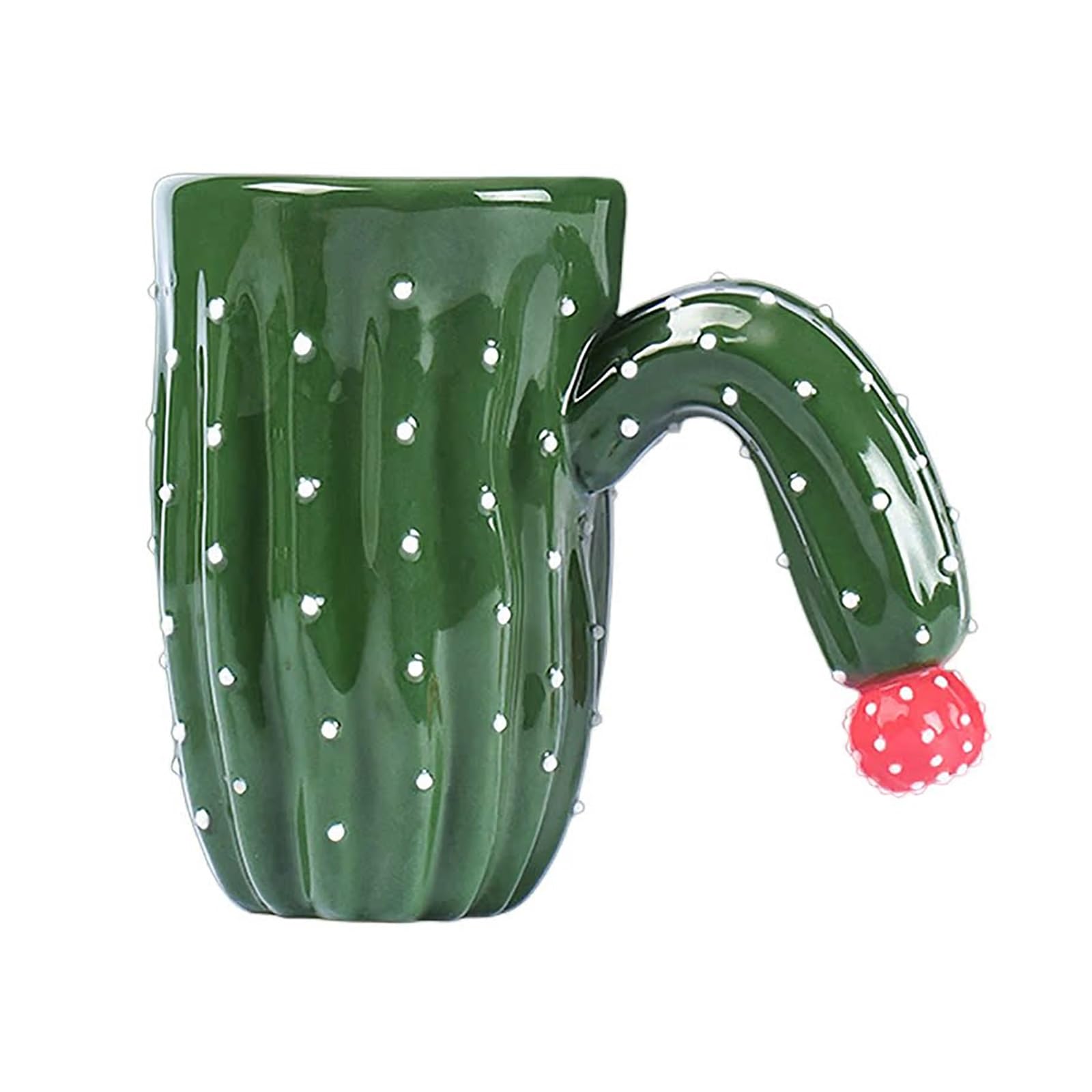 400ml / 13.5oz, Taza Ceramica con Forma de Cactus, Tazas Divertidas, Antiescaldado y Antideslizante, Ideal para El Hogar, La Oficina o como Regalo