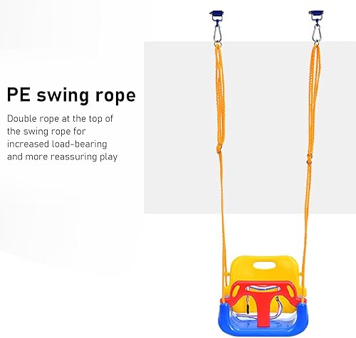 Miniatura 6 de Columpio de interior 3 en 1 para niños, columpio antigiro para bebé, asiento de columpio cómodo y desmontable para niños, juego de columpios para