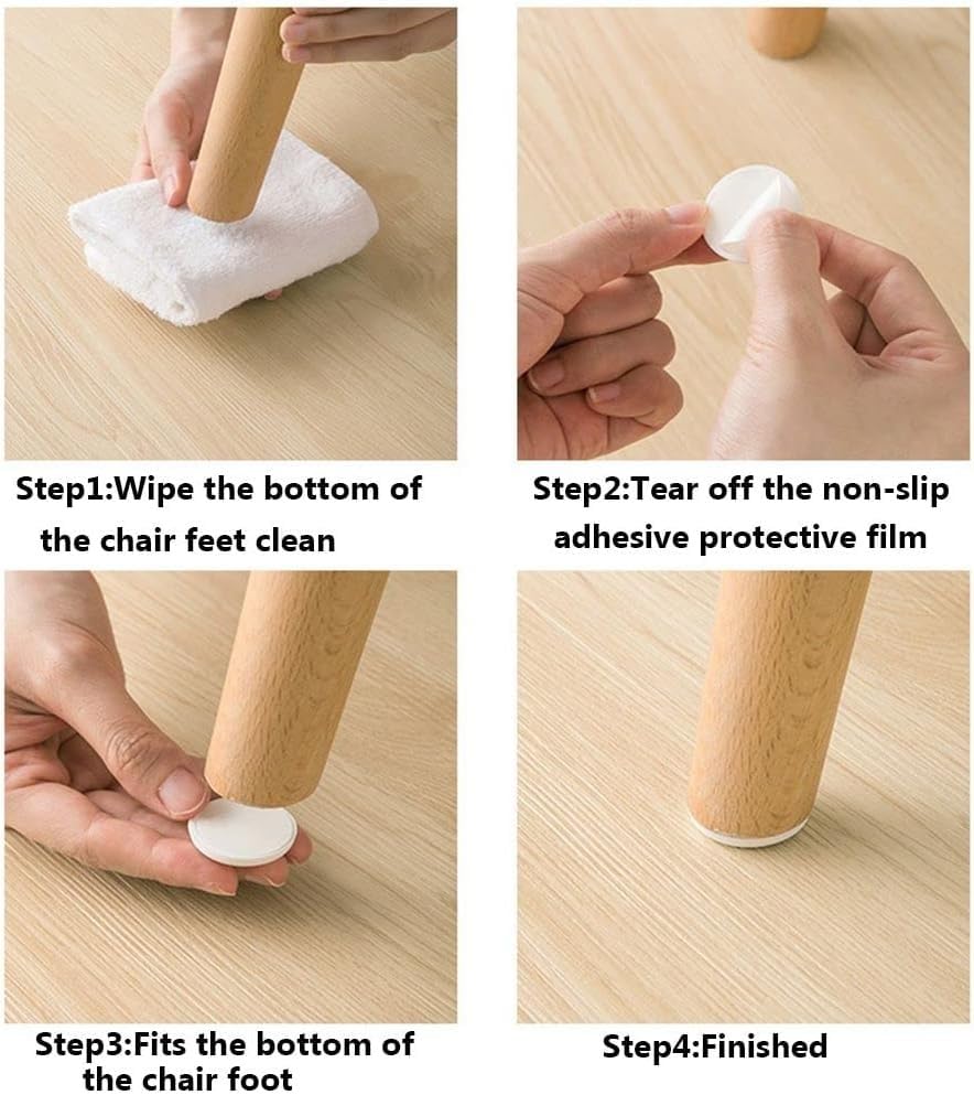 Image of MaruHub 4Pcs Non Slip Furniture Pads for Hardwood Floors - Furniture Leg Protectors for Chair, Table, Sofa - Self Adhesive Silicone Pads to Prevent Floor Scratches & Reduce Noise (5 CM) - Multicolor