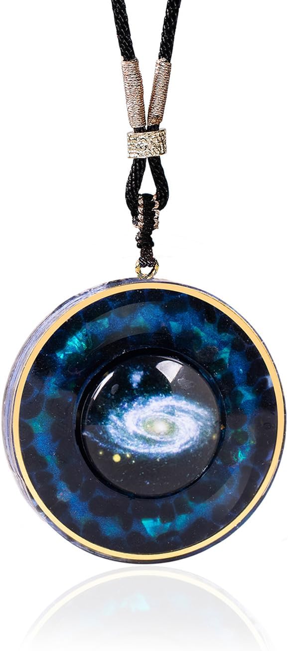 Orgonite Necklace - Sri Yantra Rotatable Pendant For Anti Stress Anxiety & Meditation - Malachite And Tiger Stone For Spiritual Healing & Positive Energy