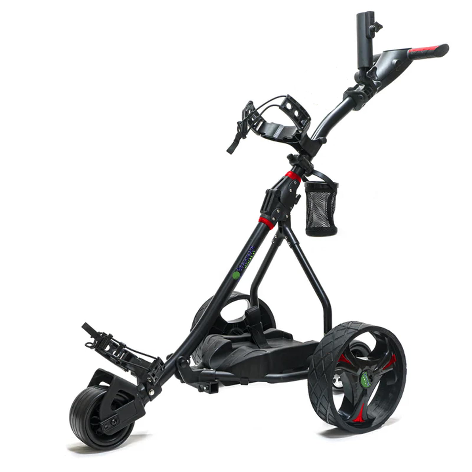MNS2GR Blanco con Control Remoto Carro de Golf Eléctrico Plegable de Aluminio, 2 Motores 200 W, 9 Velocidades, Mando a Distancia. Sin bateria