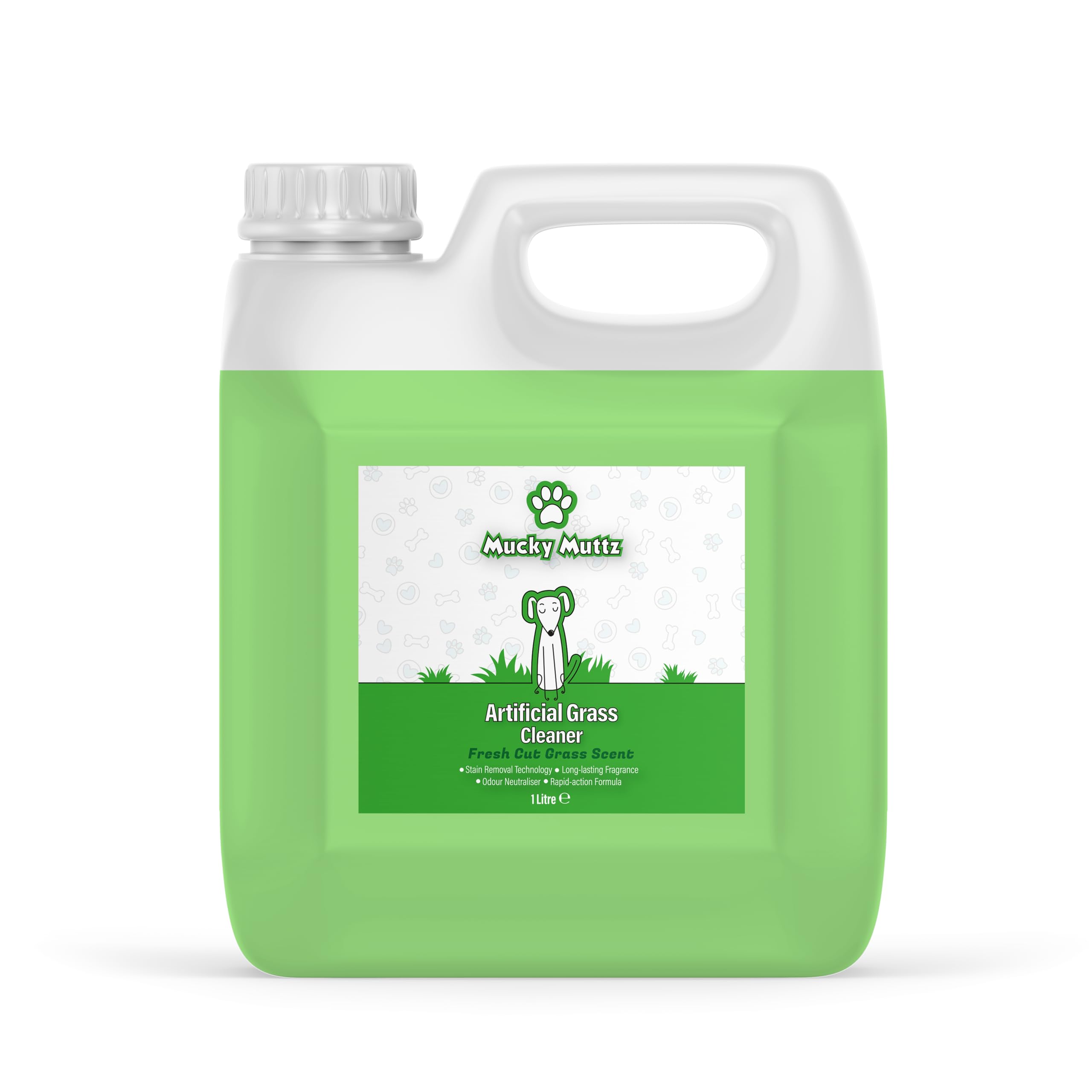 Mucky Muttz - Artificial Grass Cleaner – Dog Friendly, Disinfectant & Deodoriser for Laws- Neutralises Odours & Removes Urine Stains - Highly Concentrated - 1 Litre - (Fresh Cut Grass Fragrance)