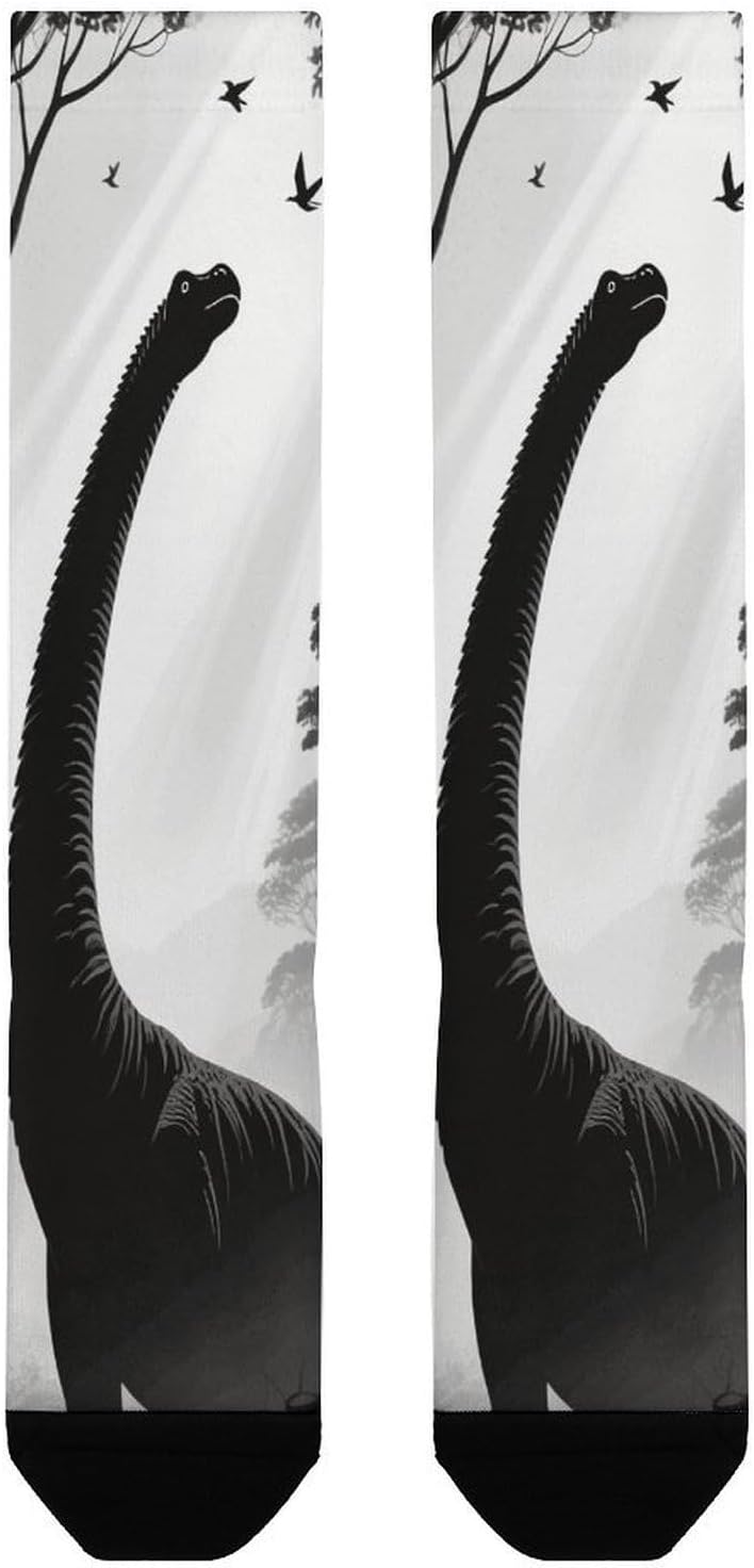 Dinosaur Knee High Soccer Socks Moisture Wicking