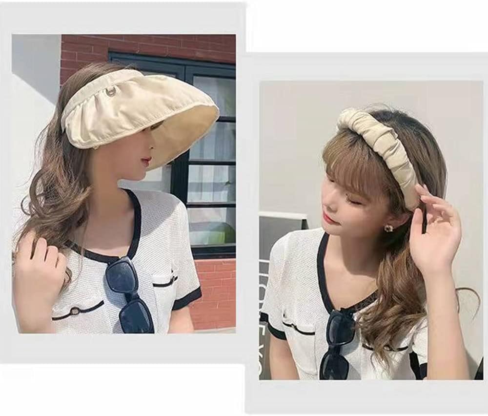 Women's Sun Visor Foldable Sun Hat Wide Brim Summer UV Protection Beach Hat - Image 2