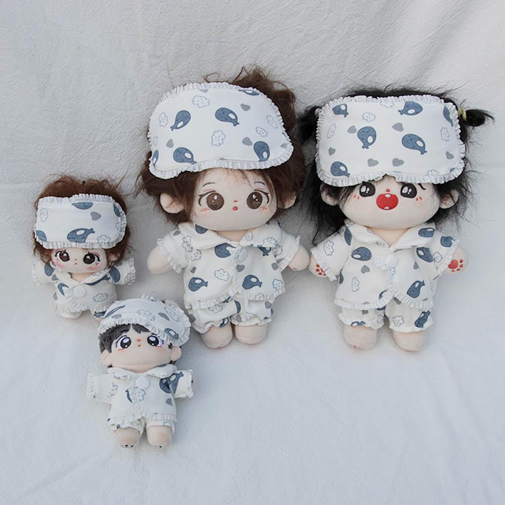 niannyyhouse 10 cm 15 cm 20 cm 40 cm vestiti per bambola maschera occhio balena cappotto pantaloni pigiama set morbido peluche peluche accessori (15 cm)