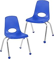Vista 49 de FDP 13050-LG - Silla escolar apilable de 18 pulgadas, asiento apilable para estudiantes con patas de acero cromado y deslizadores giratorios