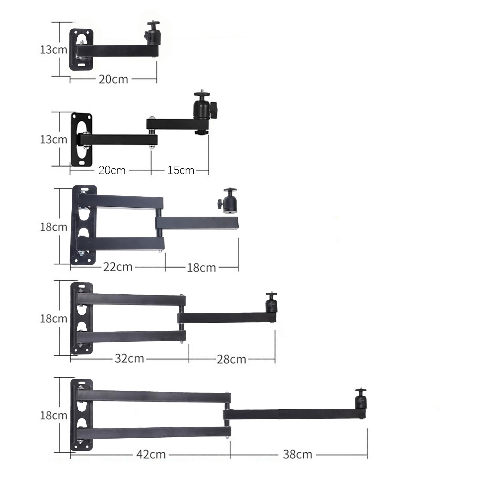 Soporte de pared para proyector con capacidad de carga de 5 kg, giratorio ajustable de 360 grados, 1/4 pulgadas para cine en casa, soporte de montaje plegable para proyector