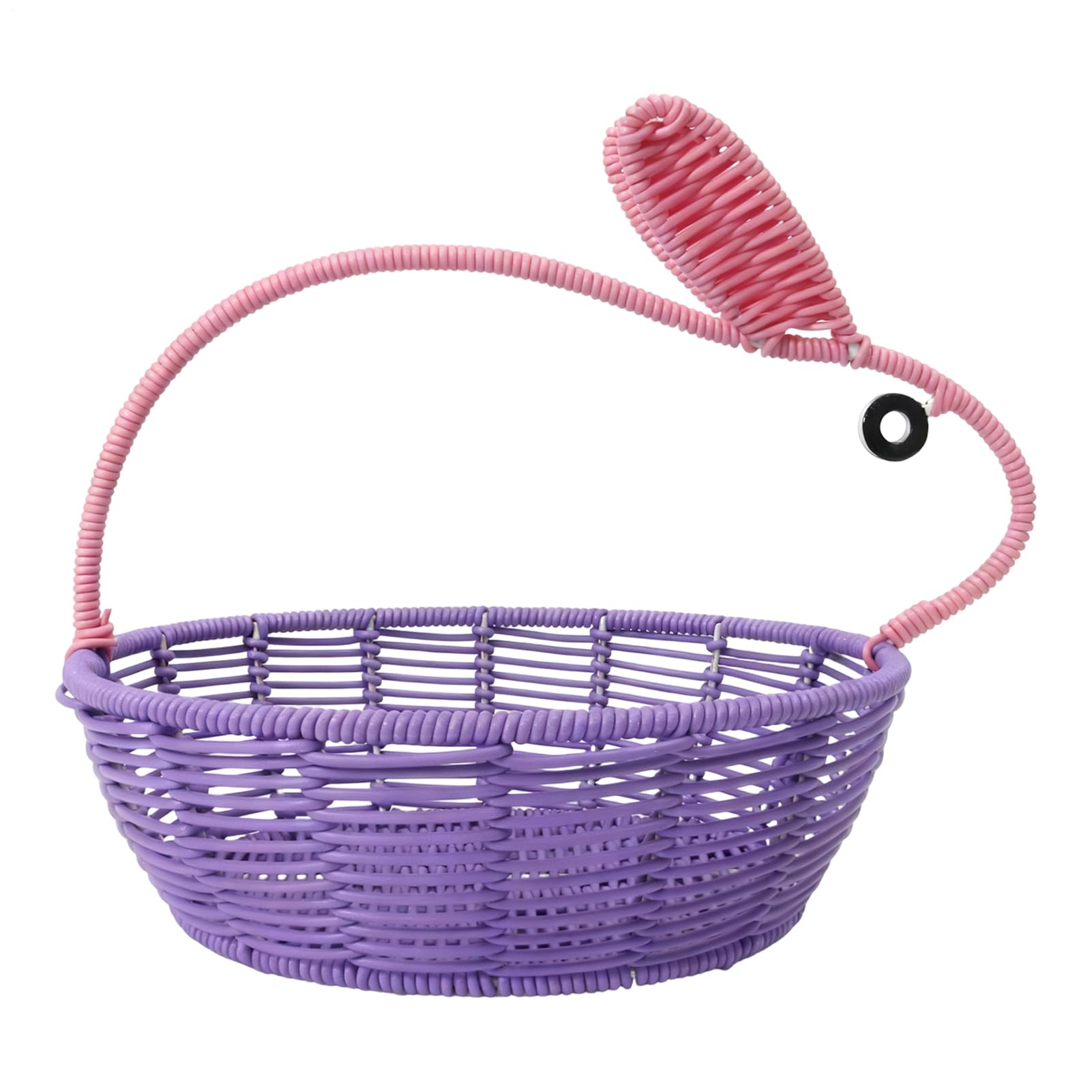 Cesta de ratán y organizador de cocina con diseño rústico de conejo de Pascua