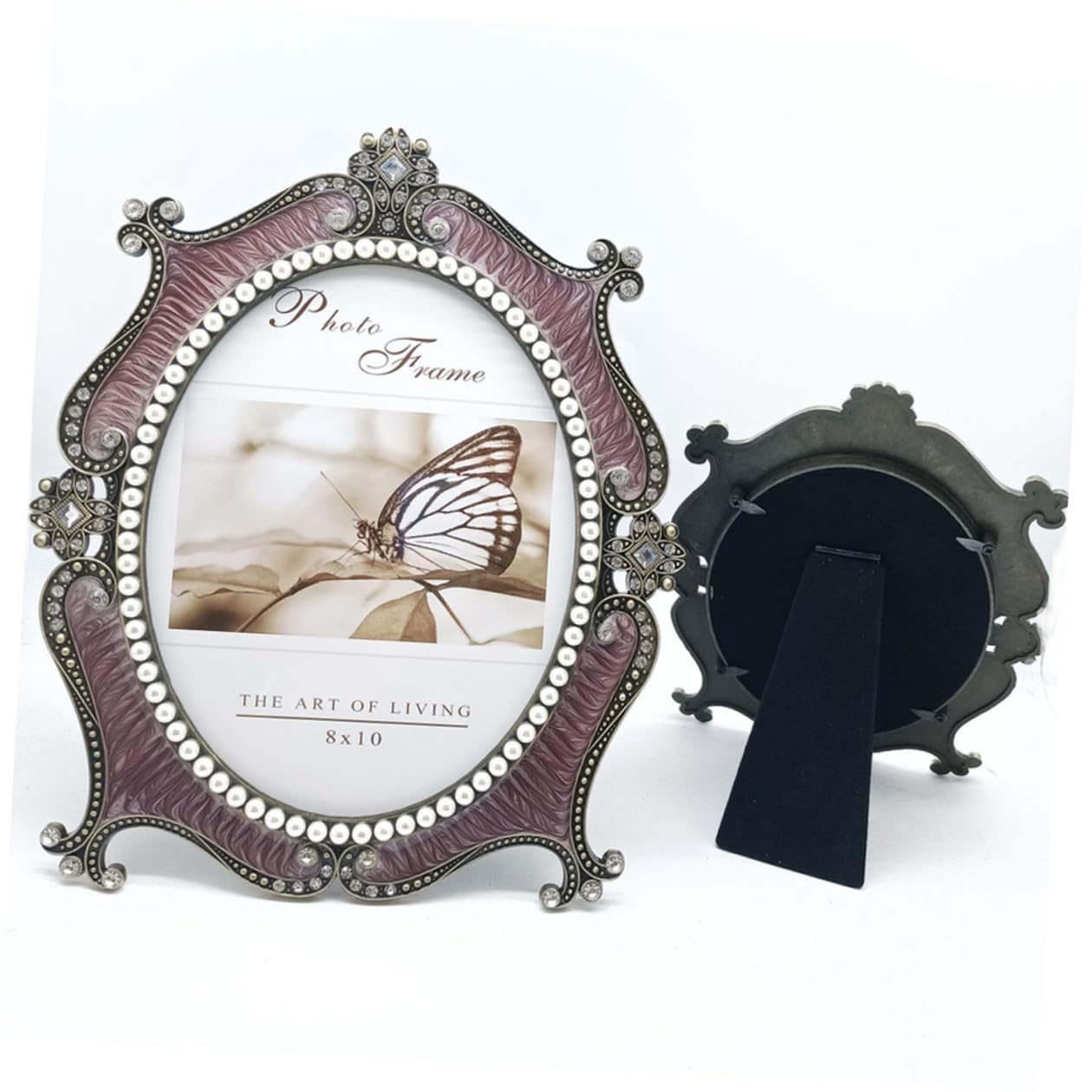 Toyvian Marco de Fotos Clásico Europeo Metálico 10 Pulgadas, Portafotos Decorativo para Boda y Hogar, Marco de Fotos Artístico Resistente para Salón, Dormitorio y Oficina