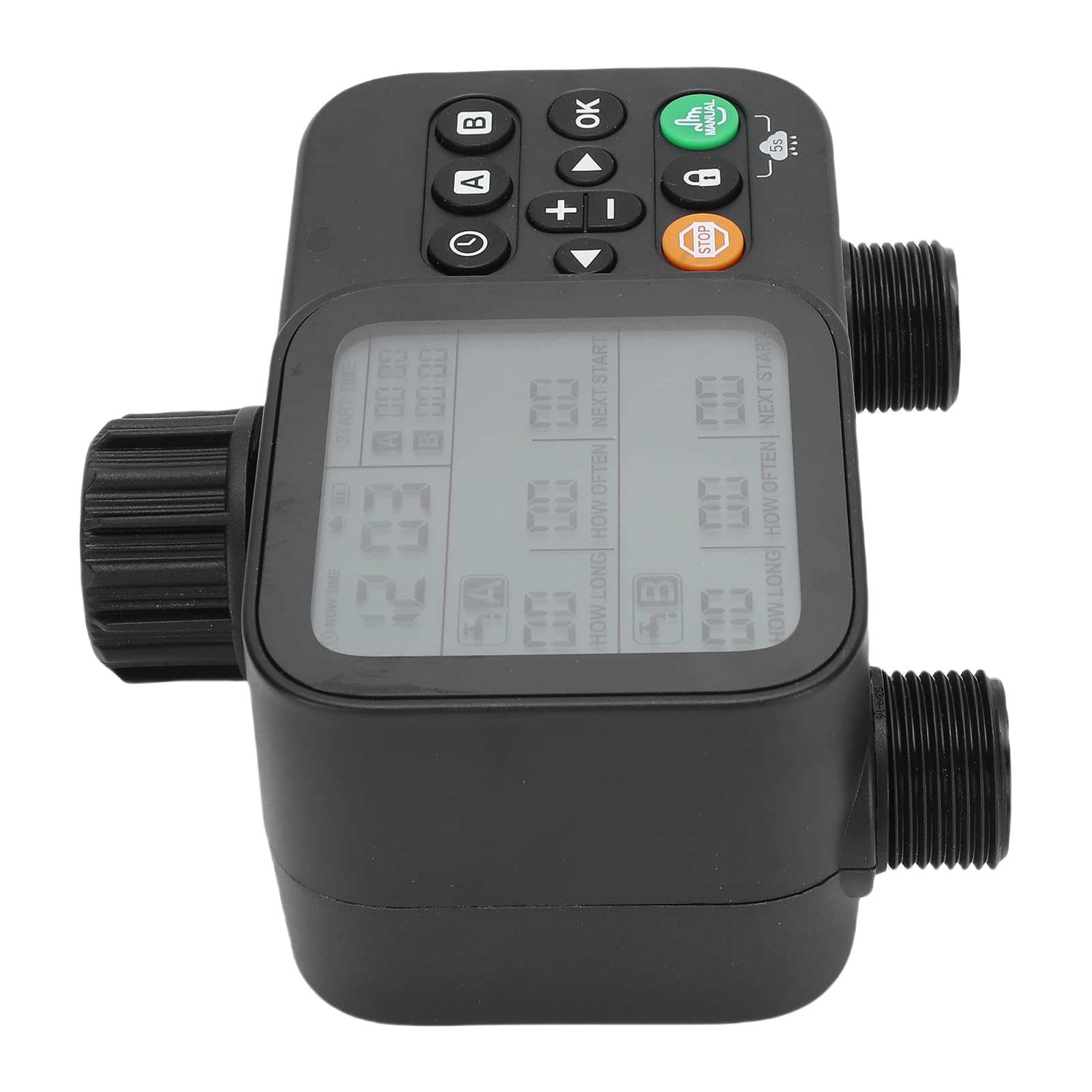 Temporizzatore per Irrigazione a 2 Zone, Controller Automatico Programmabile per Irrigazione, Timer per Tubo di con Ritardo Pioggia, Display LCD per Cortili da Giardino, Prato
